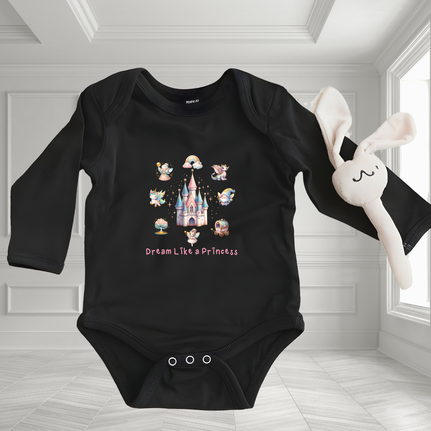 Dream Like A Princess Infant Long Sleeve Onesie