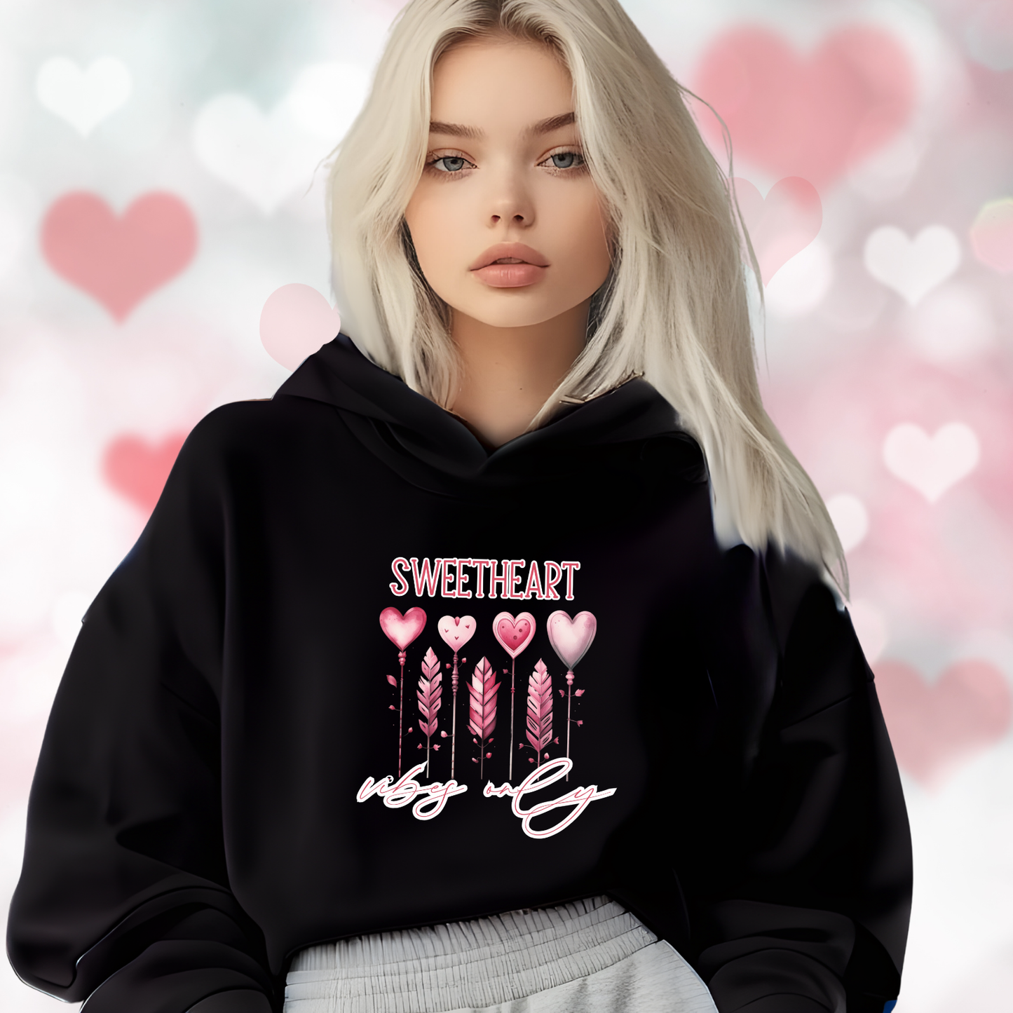 Sweetheart Vibes Only Crop Hoodie