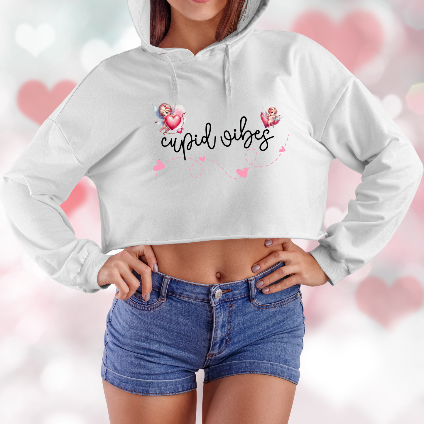 Cupid Vibes Crop Hoodie