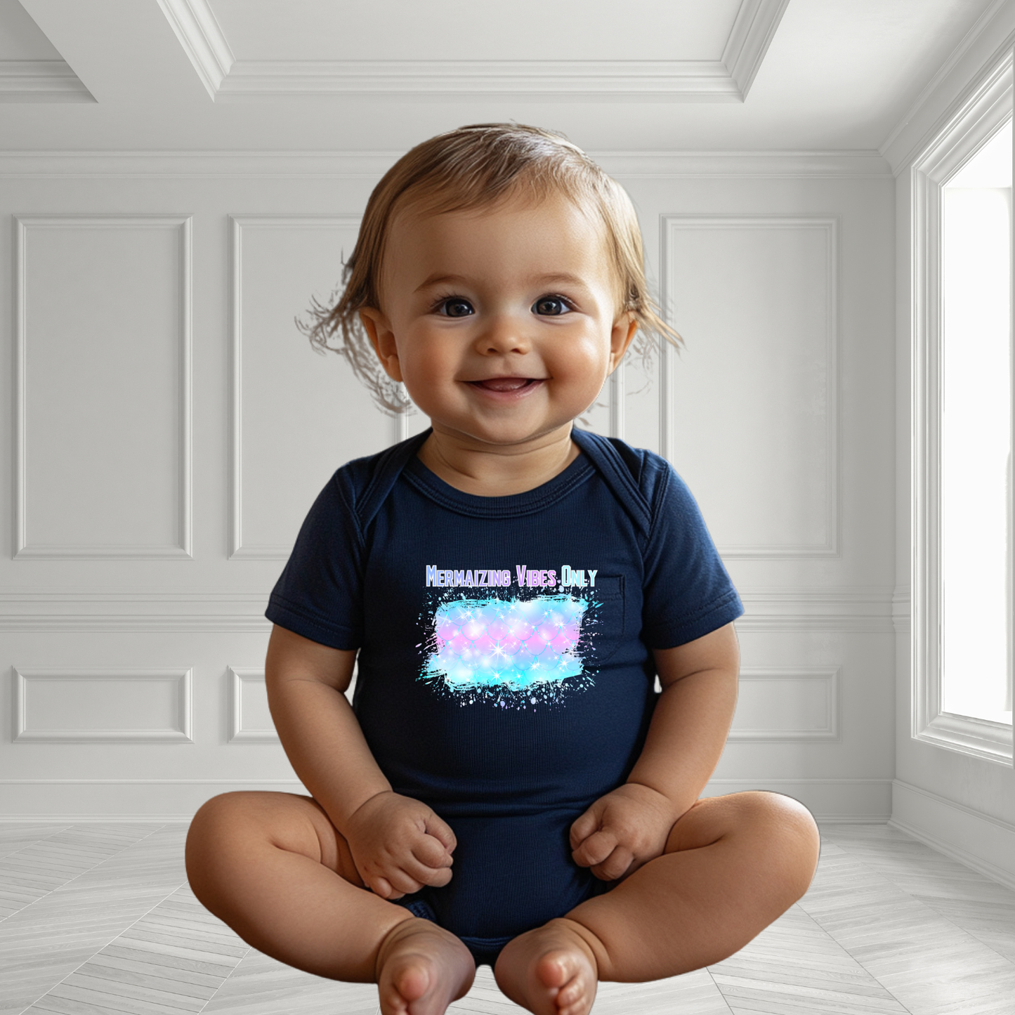 Mermaizing Vibes Only Infant Short Sleeve Onesie