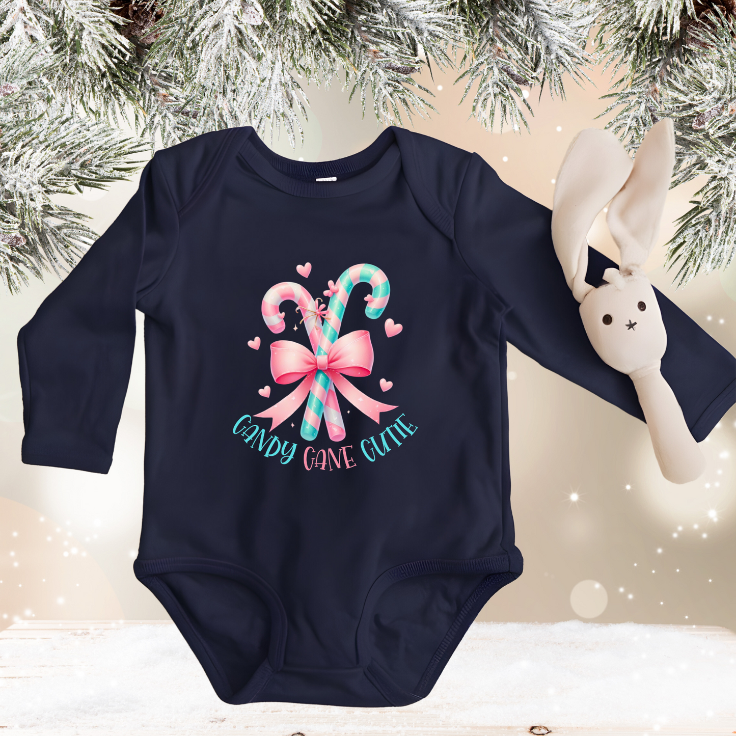 Candy Cane Cutie Infant Long Sleeve Onesie