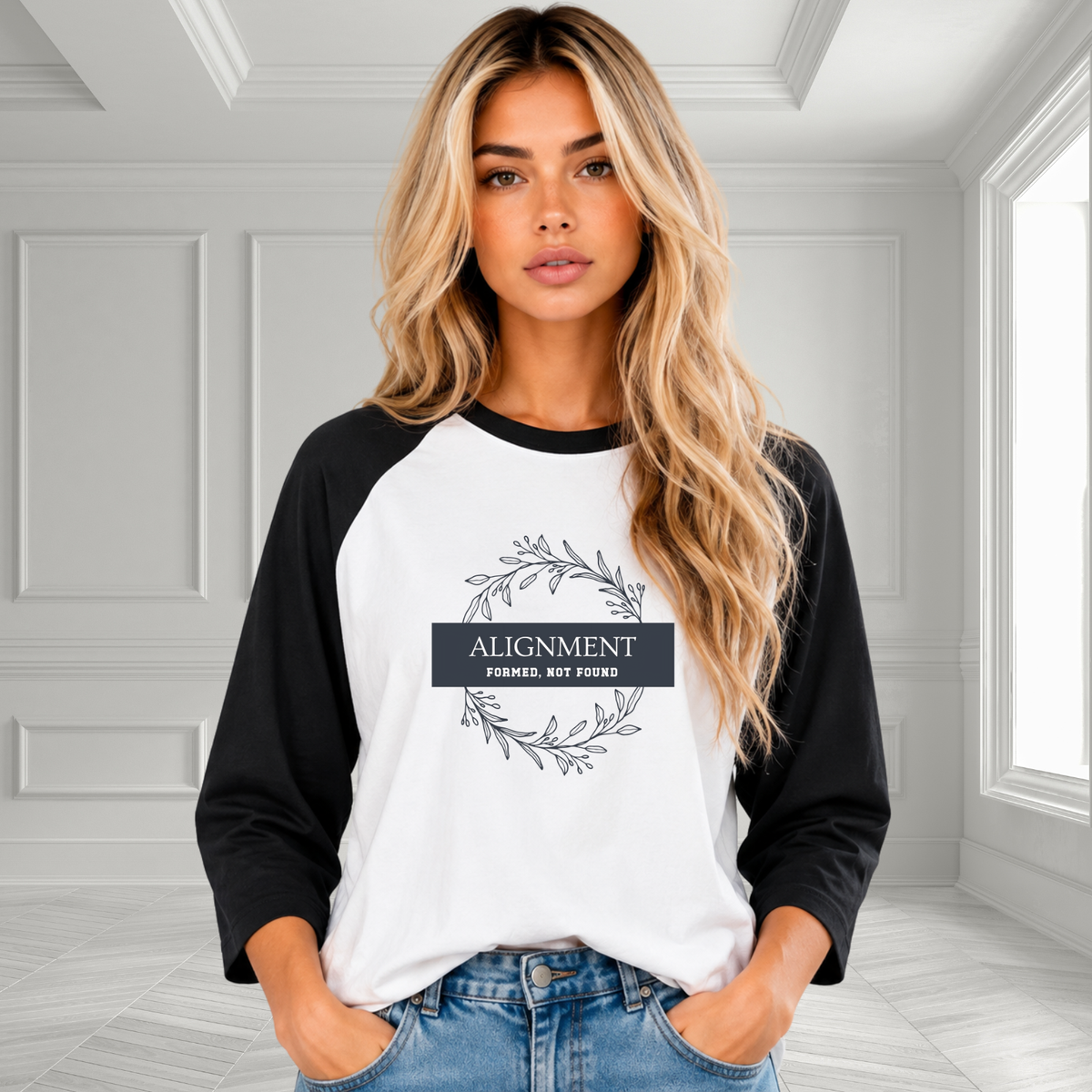 Alignment -Formed, Not Found Baseball Tee