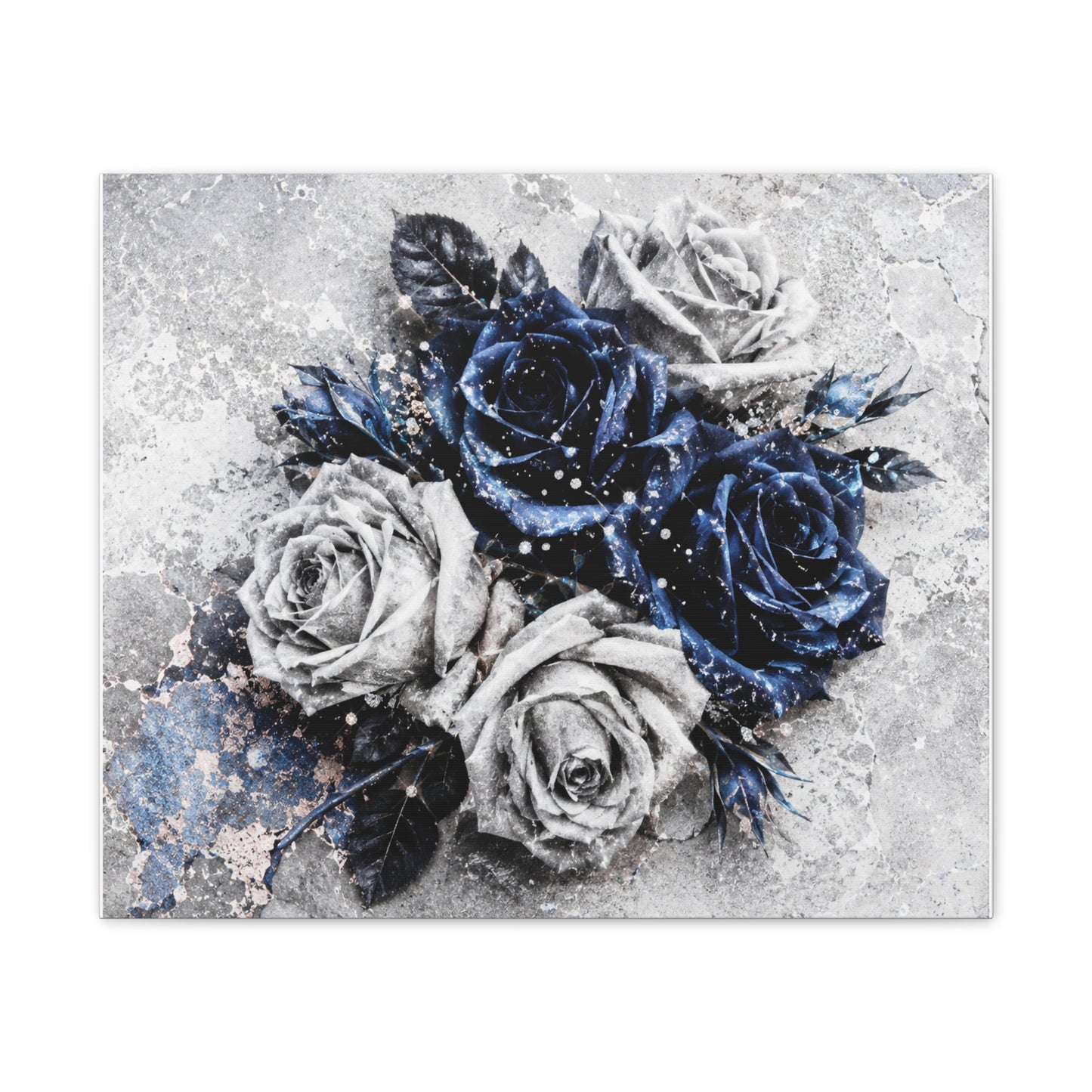 Sapphire Bloom Canvas Wall Art
