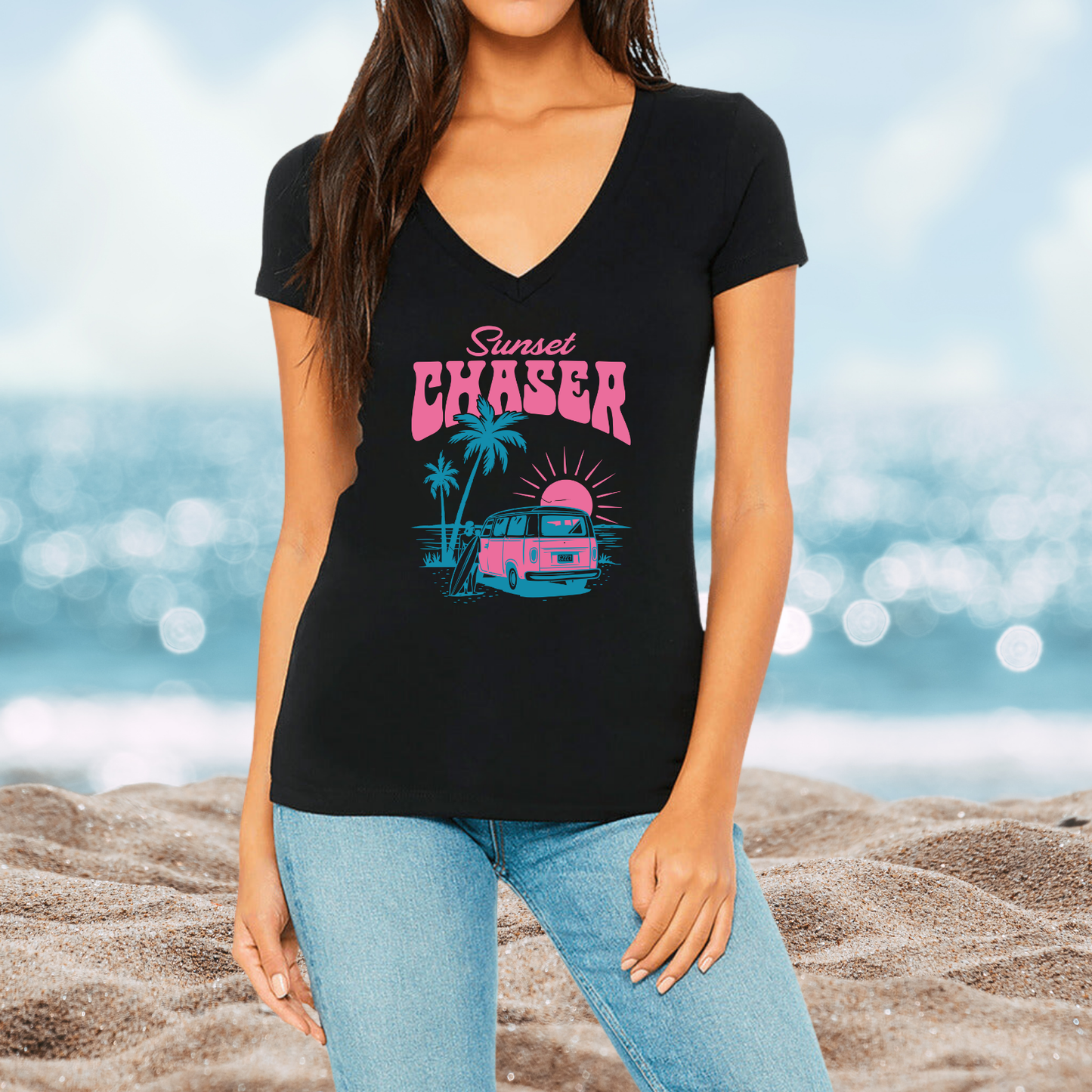 Sunset Chaser V-Neck Tee