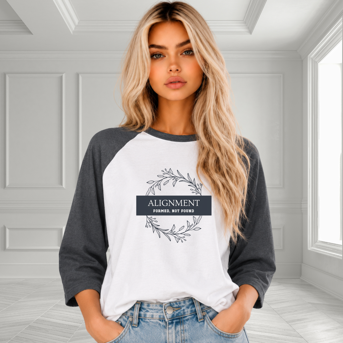 Alignment -Formed, Not Found Baseball Tee