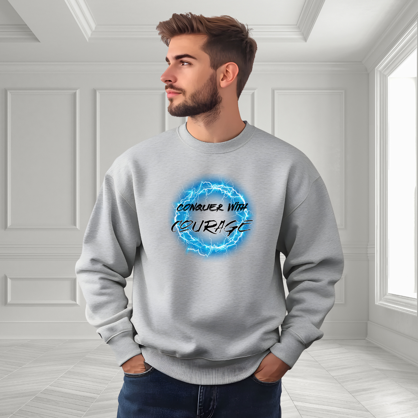 Conquer With Courage Crewneck Sweatshirt