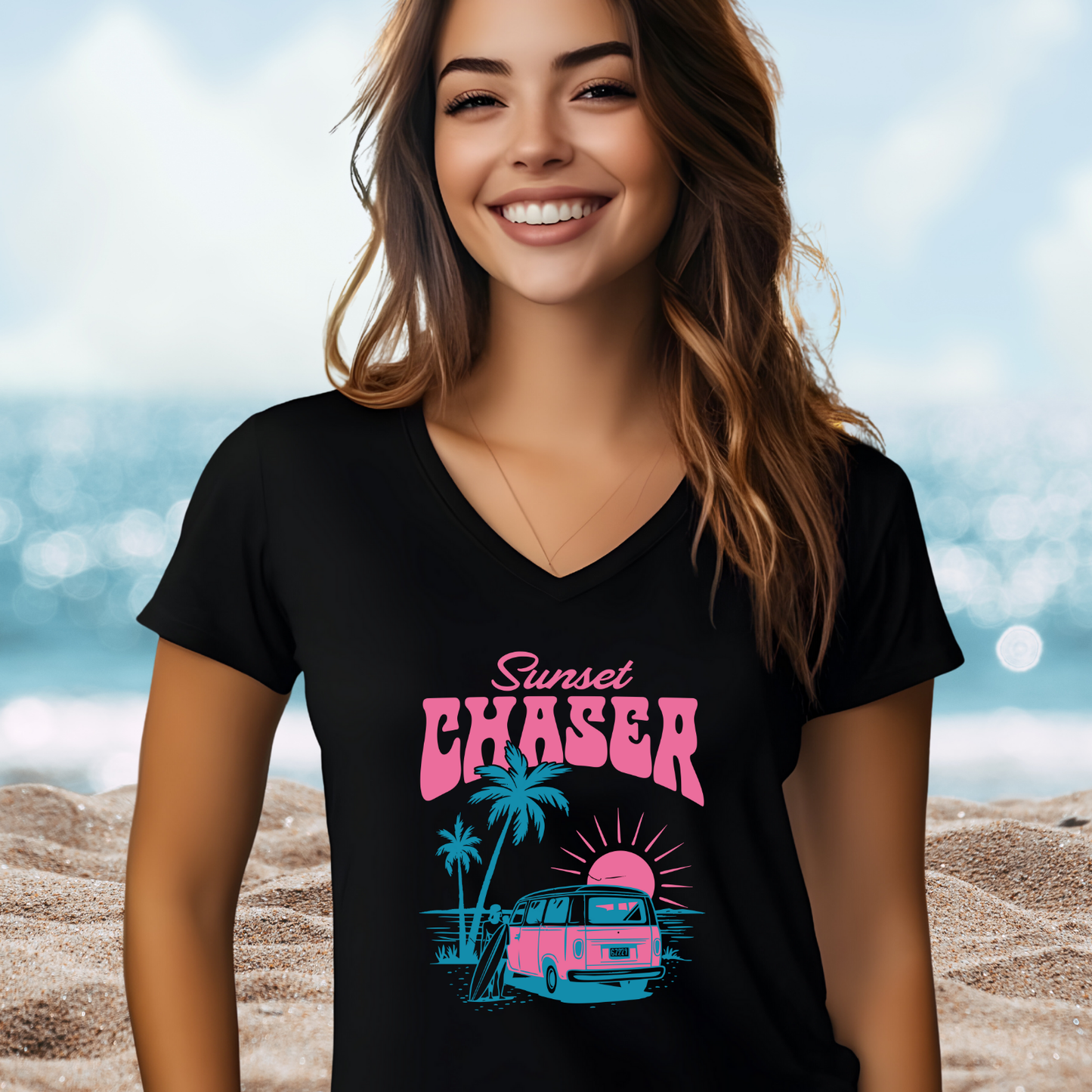 Sunset Chaser V-Neck Tee