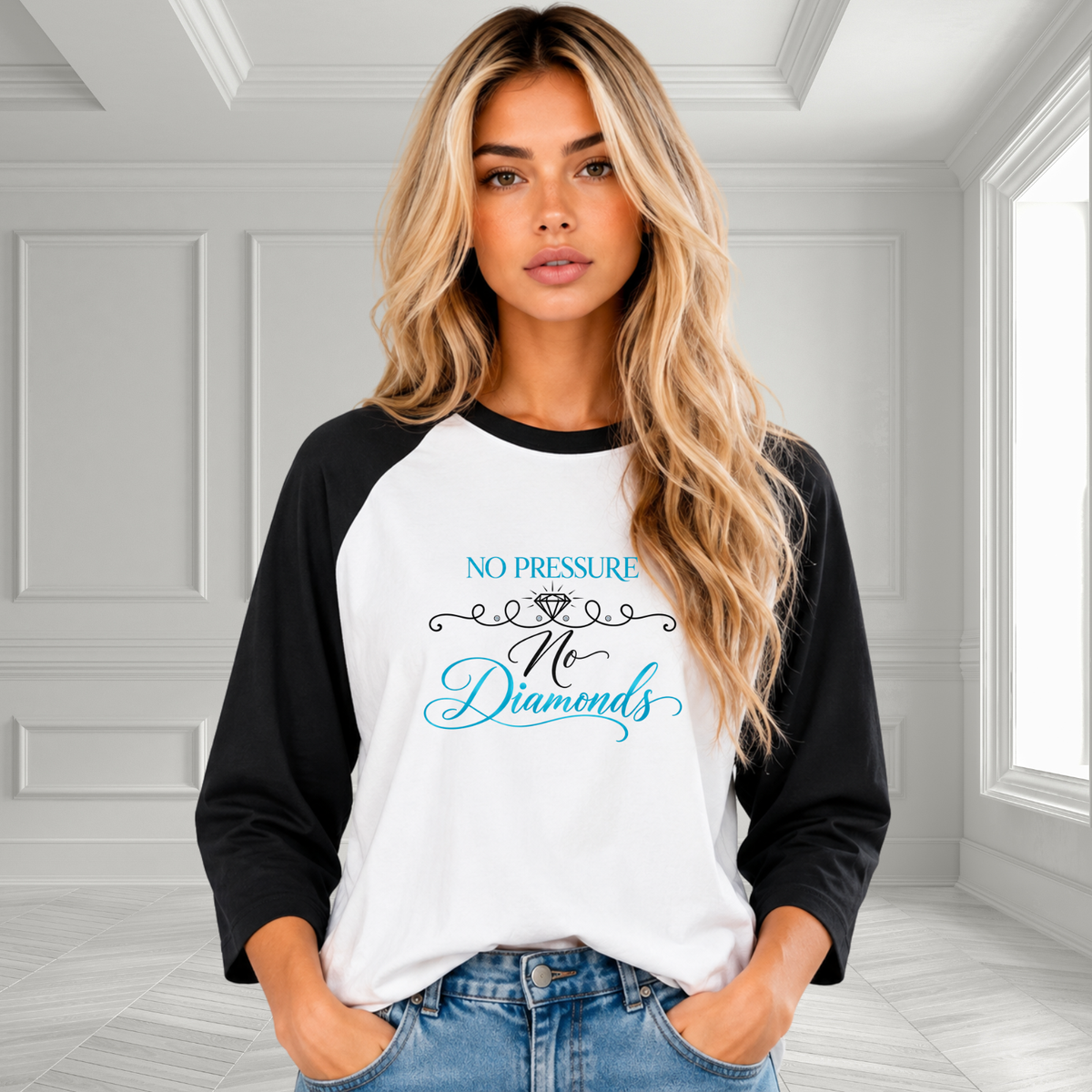 No Pressure No Diamonds Baseball Tee