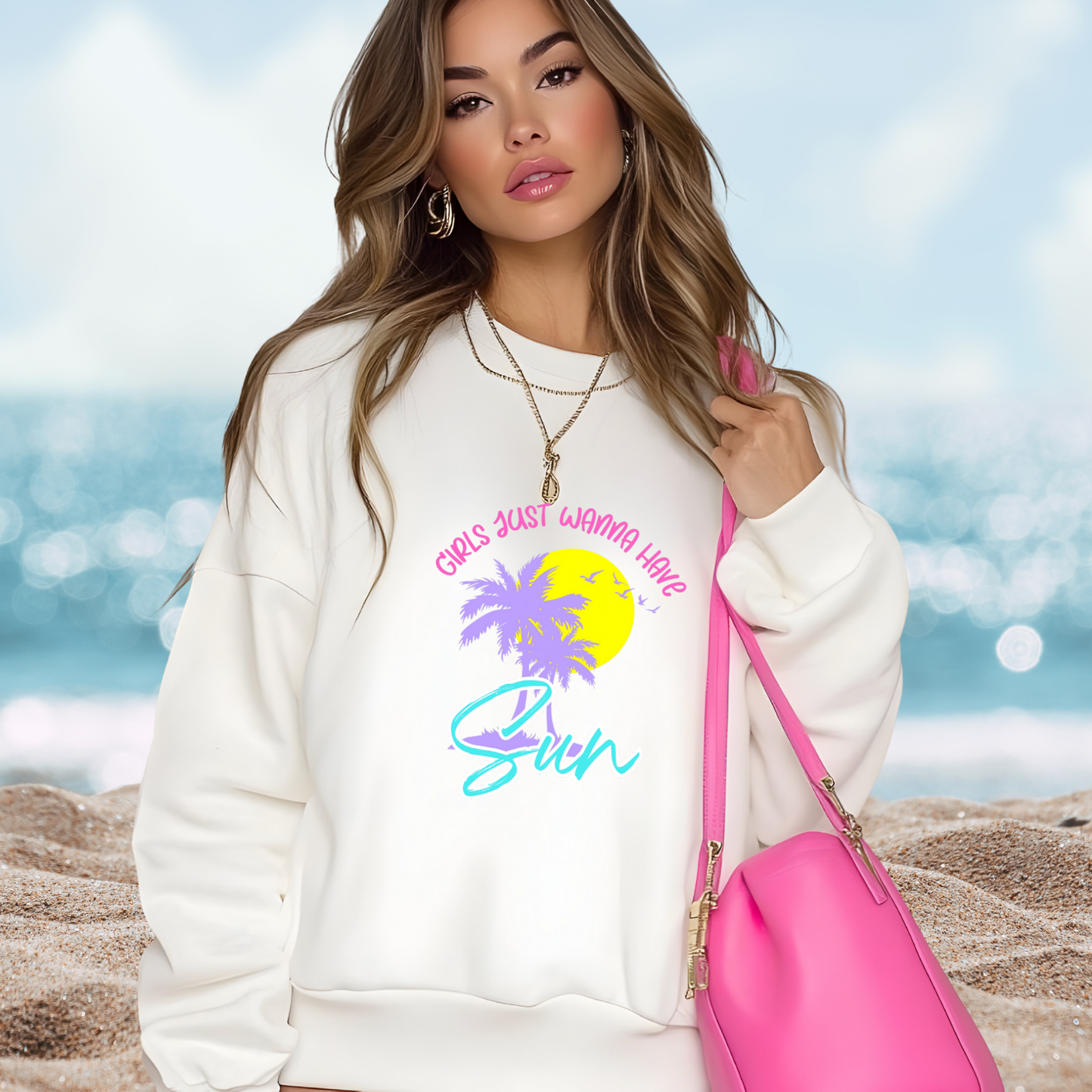 Girls Just Wanna Have Sun Crewneck Sweatshirt