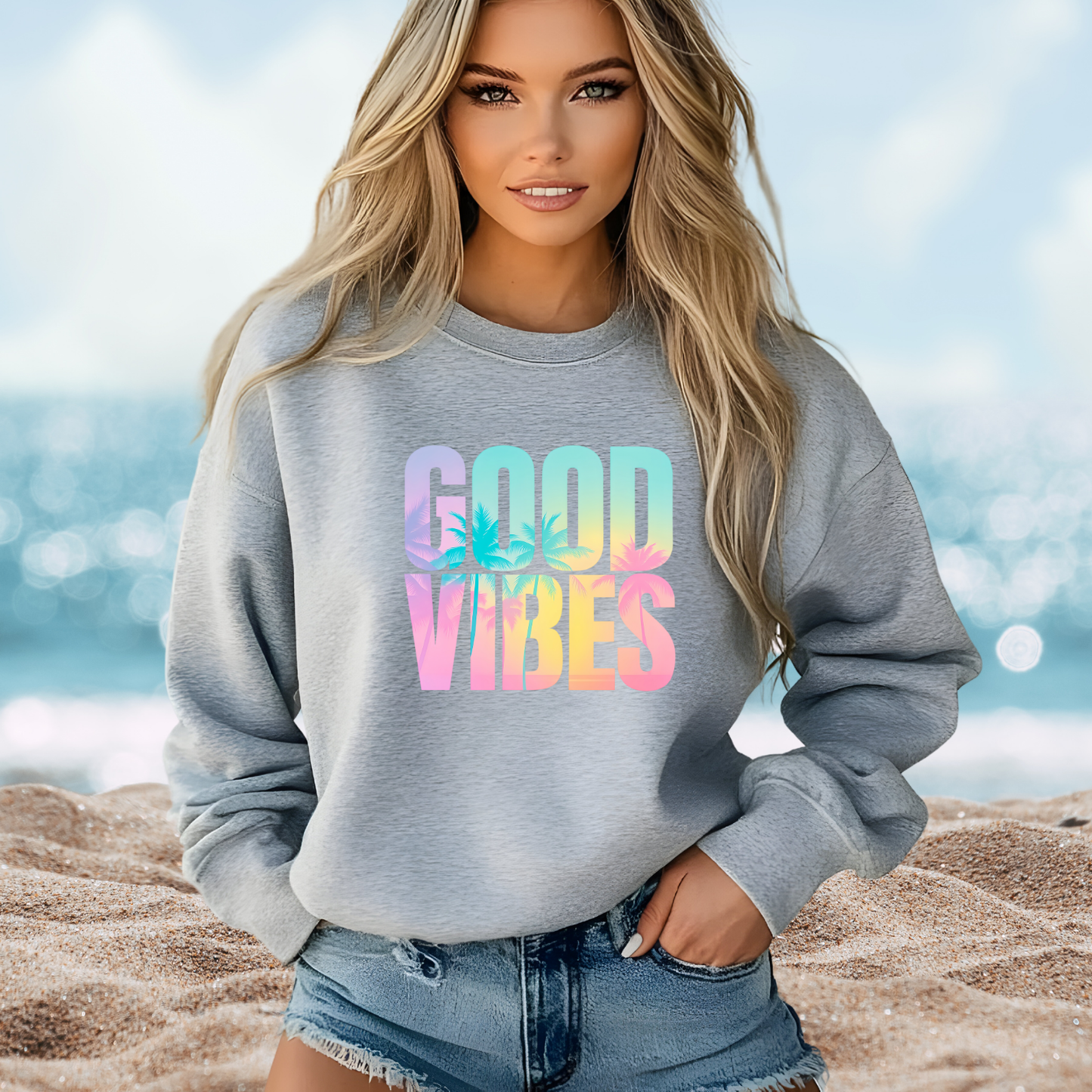 Good Vibes Summer Crewneck Sweatshirt