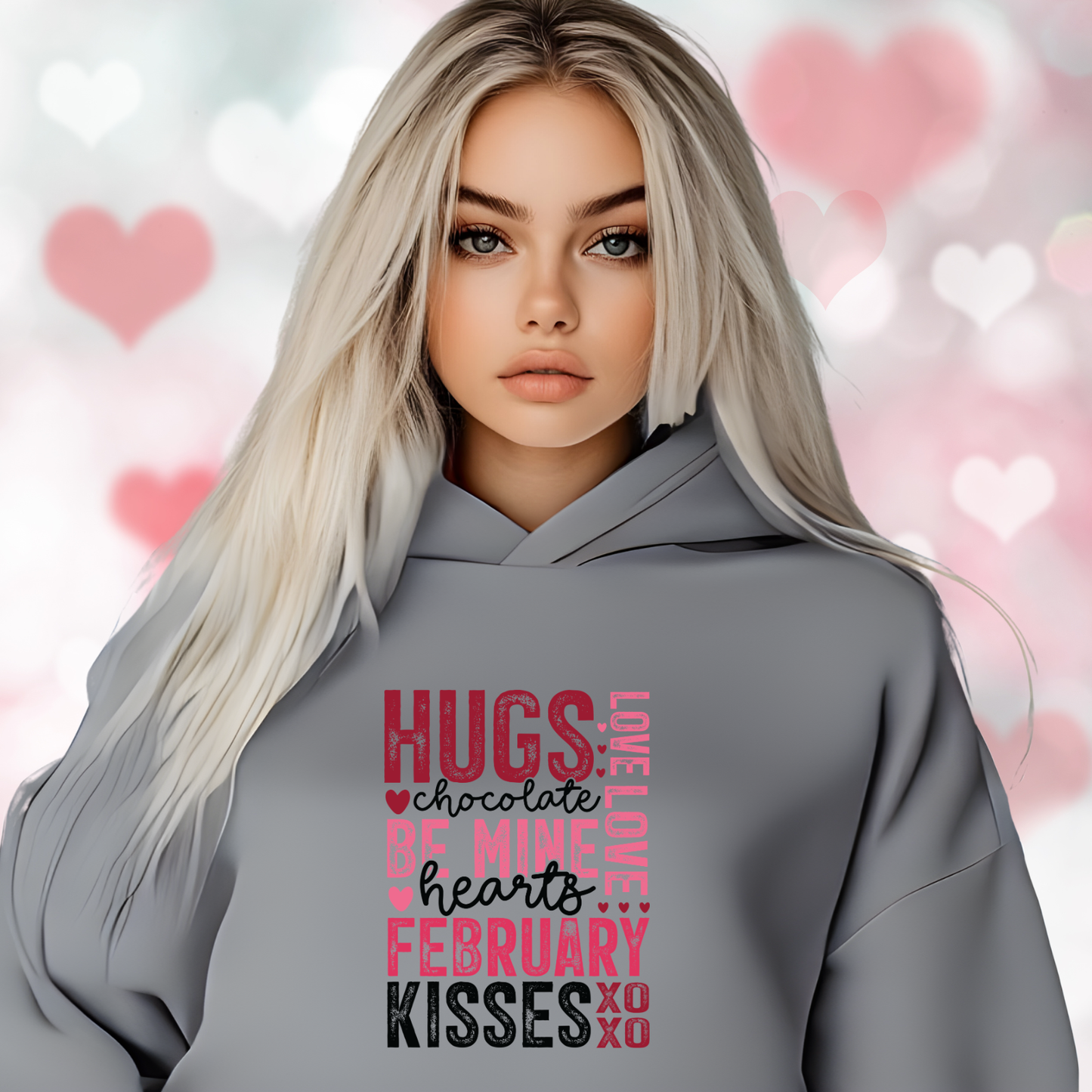 Valentine Typography Crop Hoodie