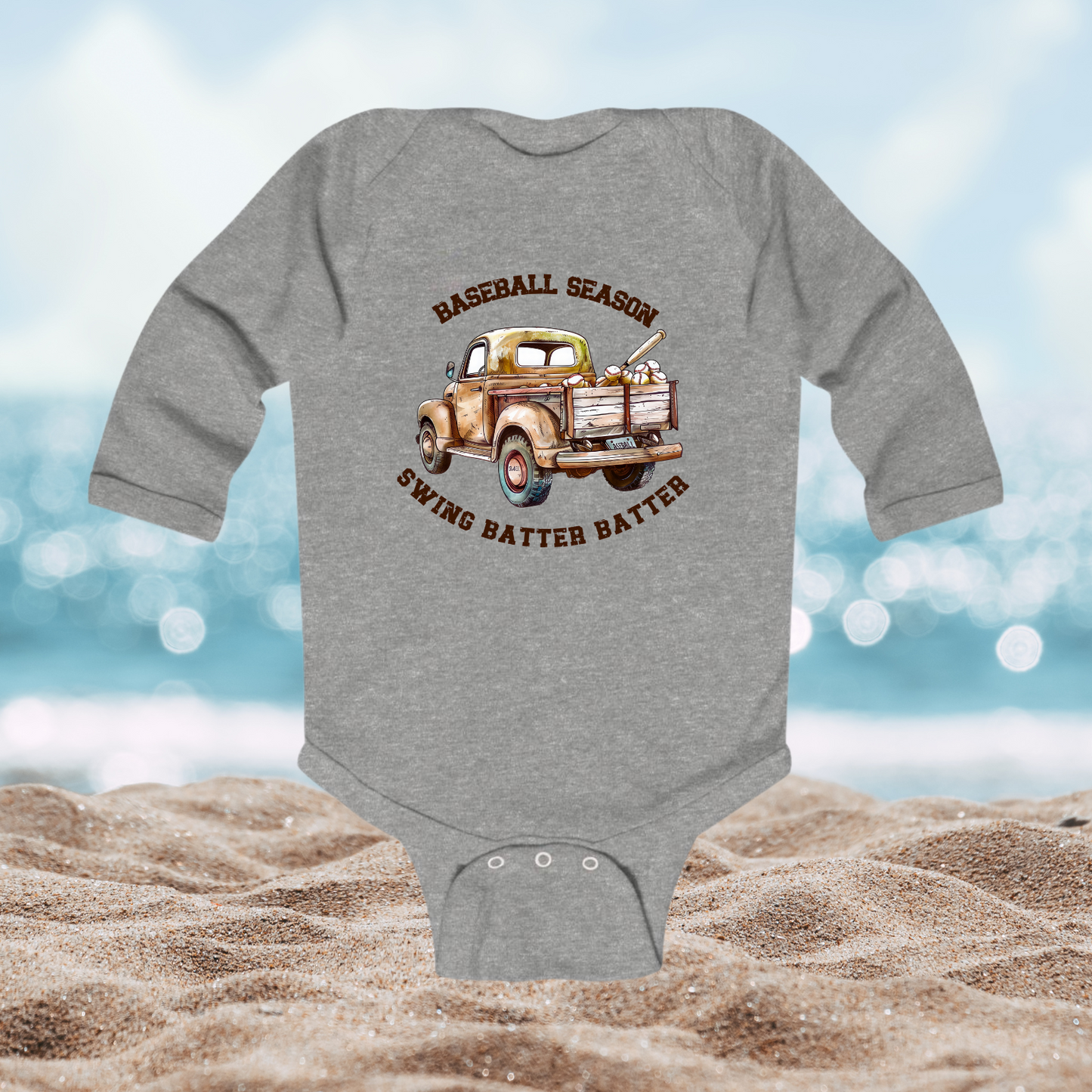 Baseball Season Infant Long Sleeve Onesie