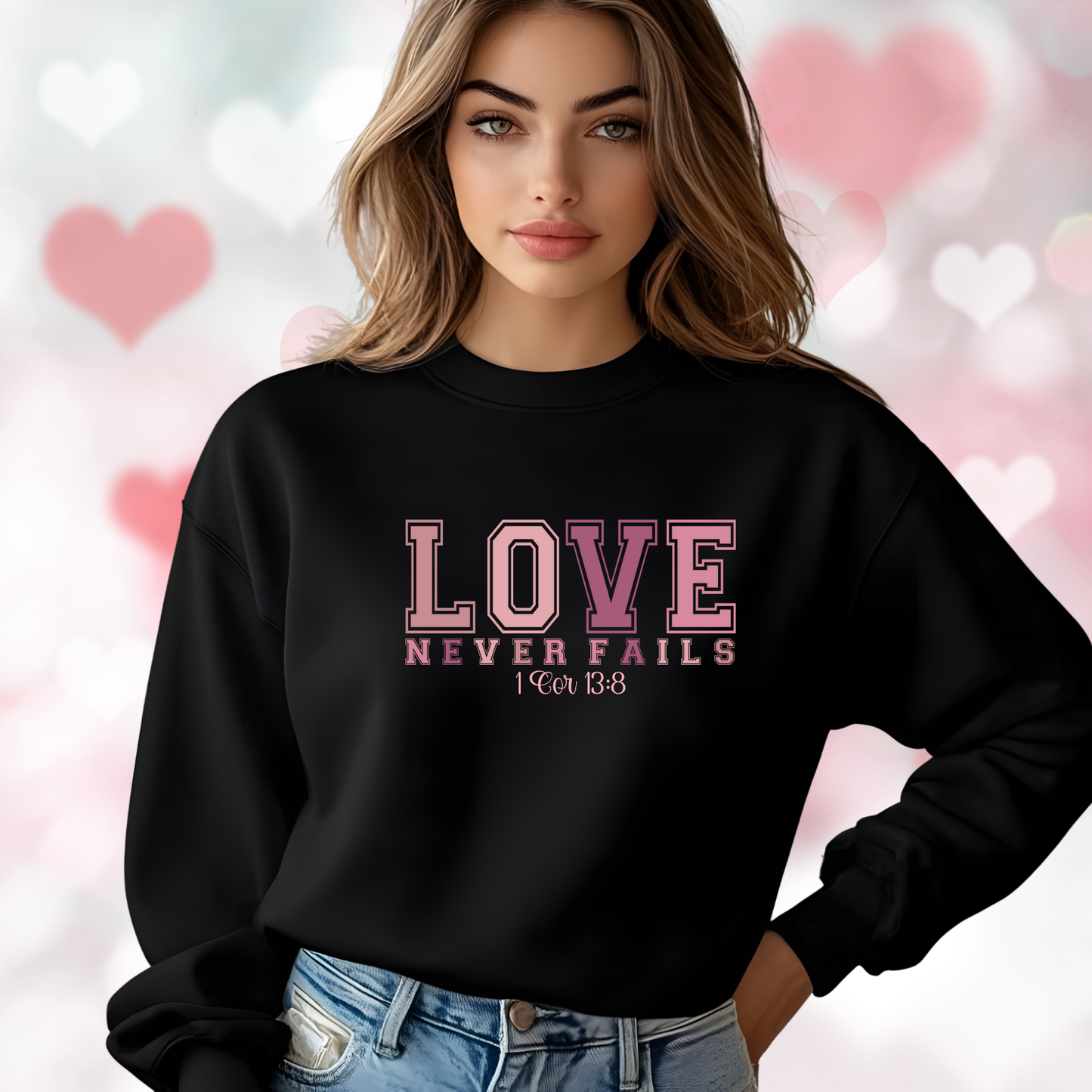 Love Never Fails Crewneck Sweatshirt