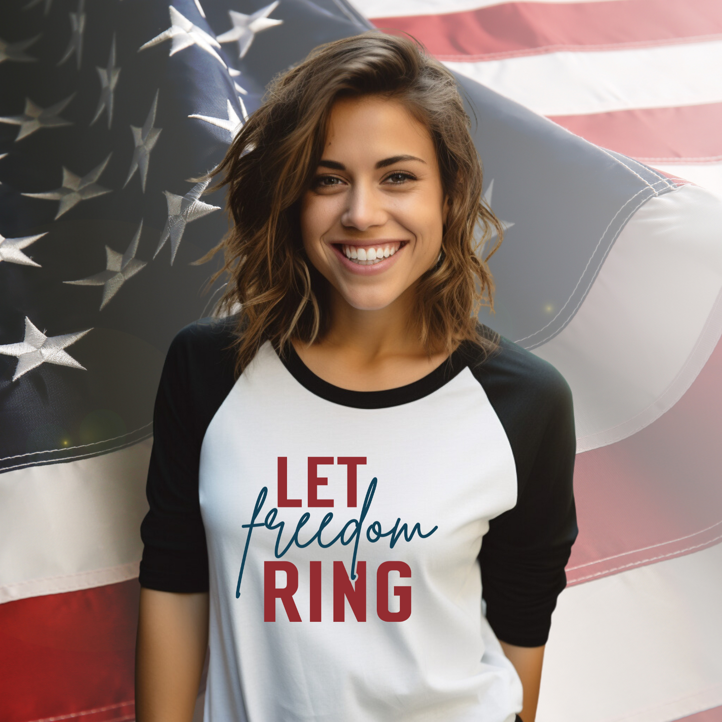 Let Freedom Ring Baseball Tee