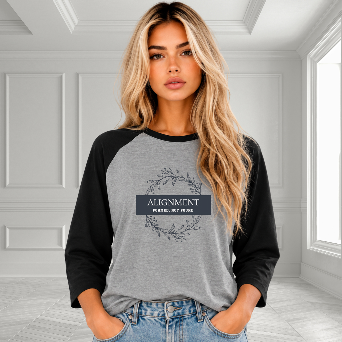 Alignment -Formed, Not Found Baseball Tee
