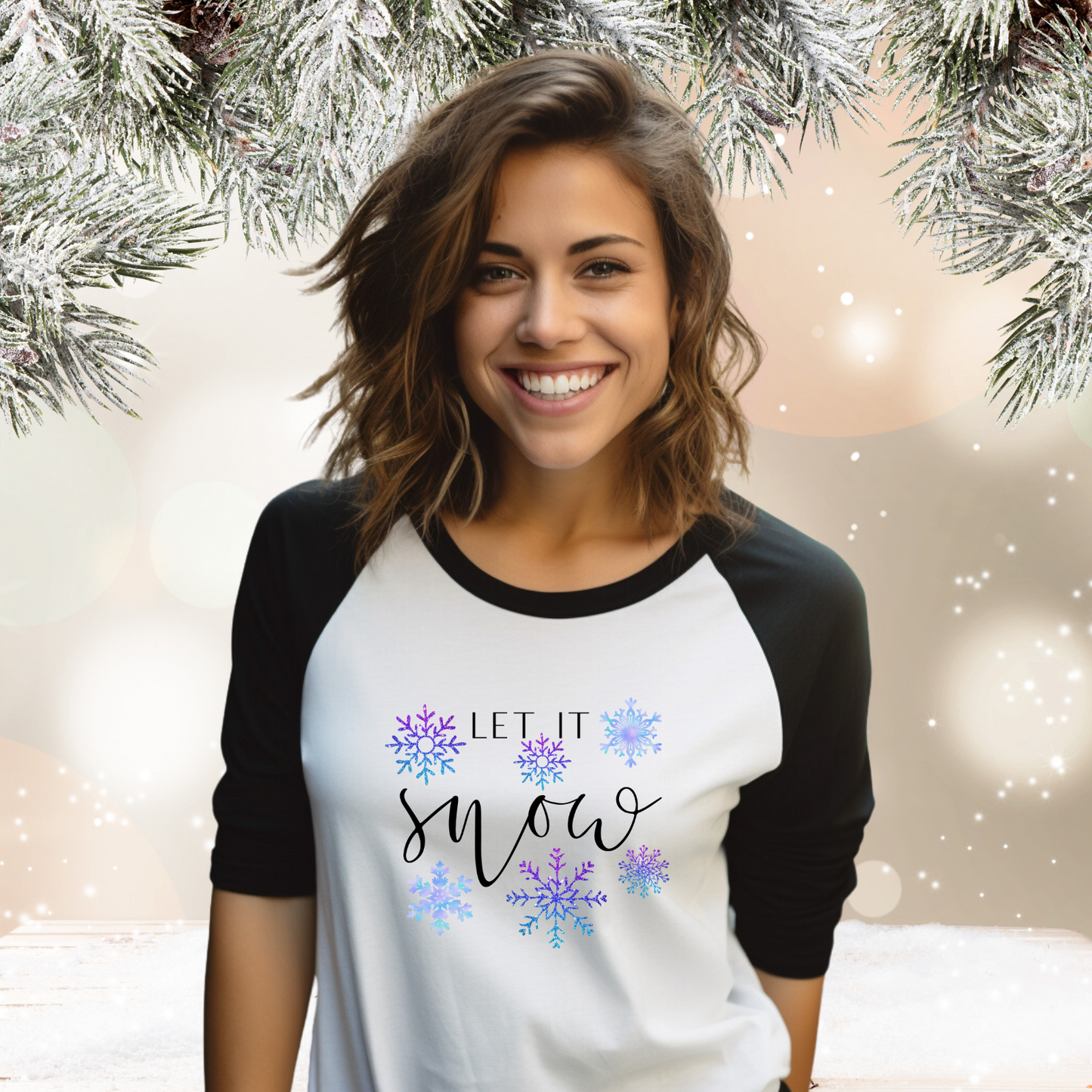 Let It Snow Baseball Tee