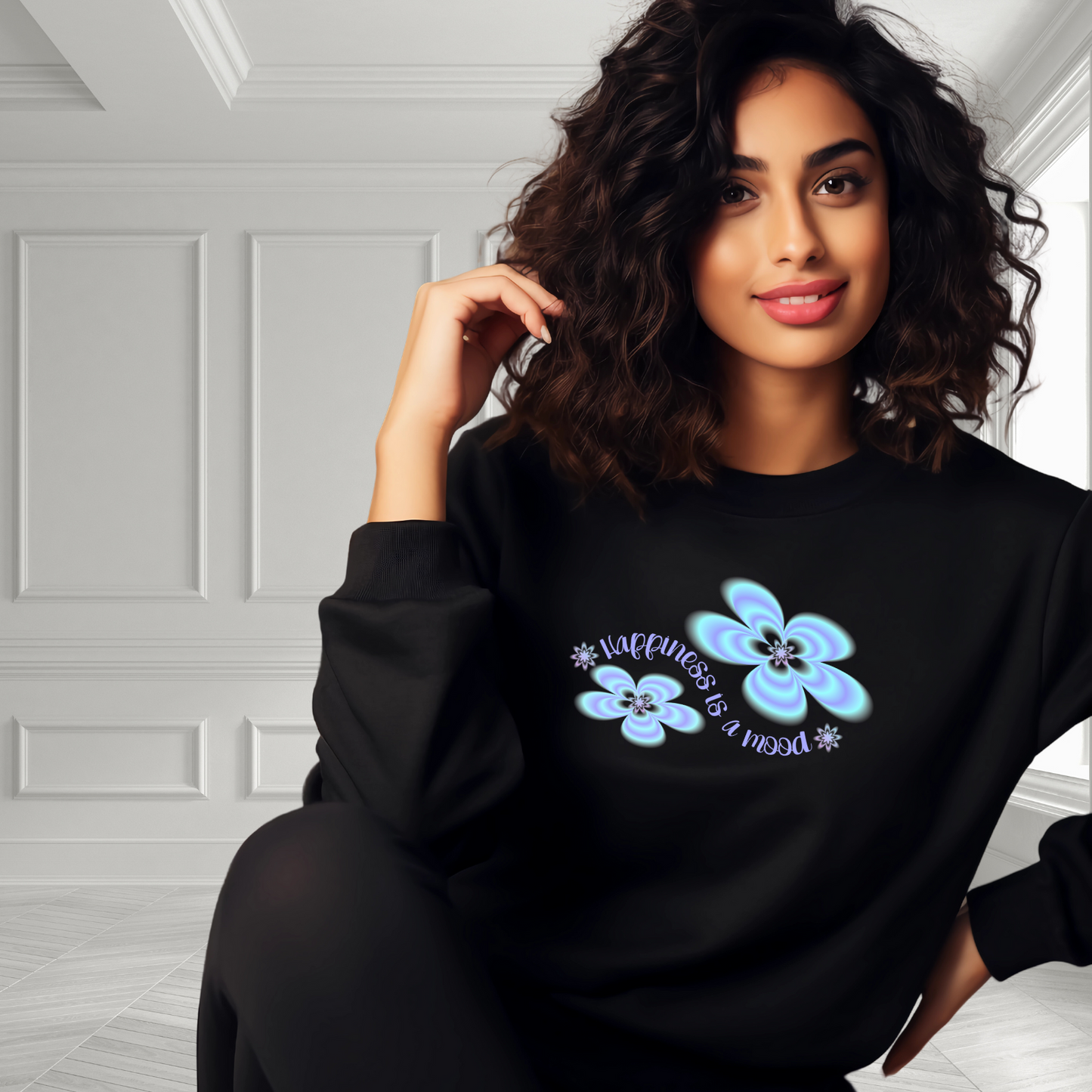 Happiness Is A Mood Crewneck Sweatshirt