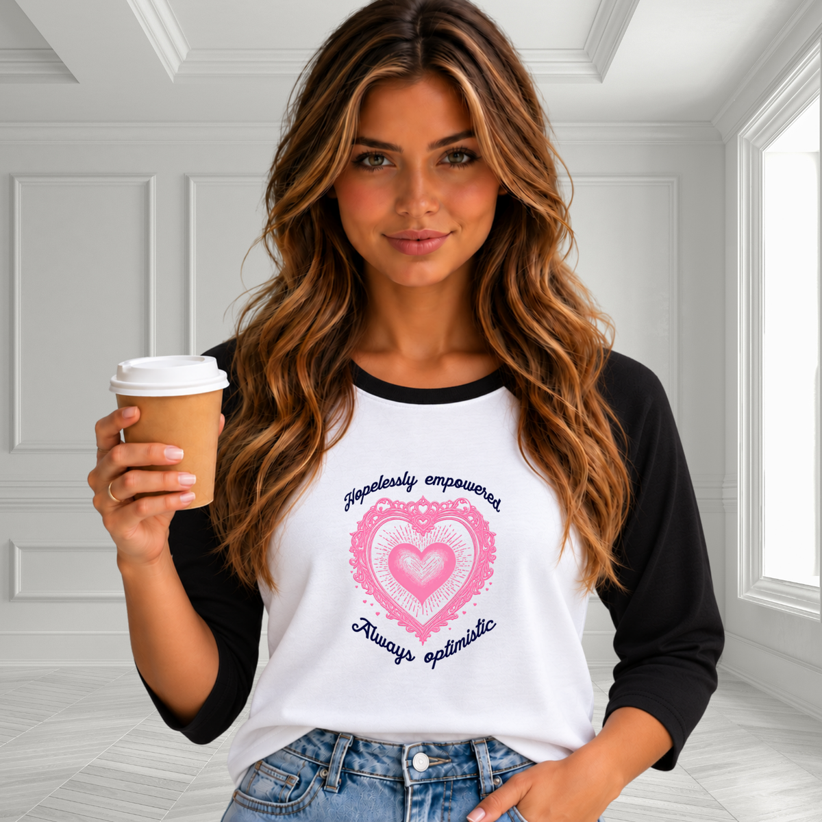 Hopelessly Empowered, Always Optimistic Baseball Tee