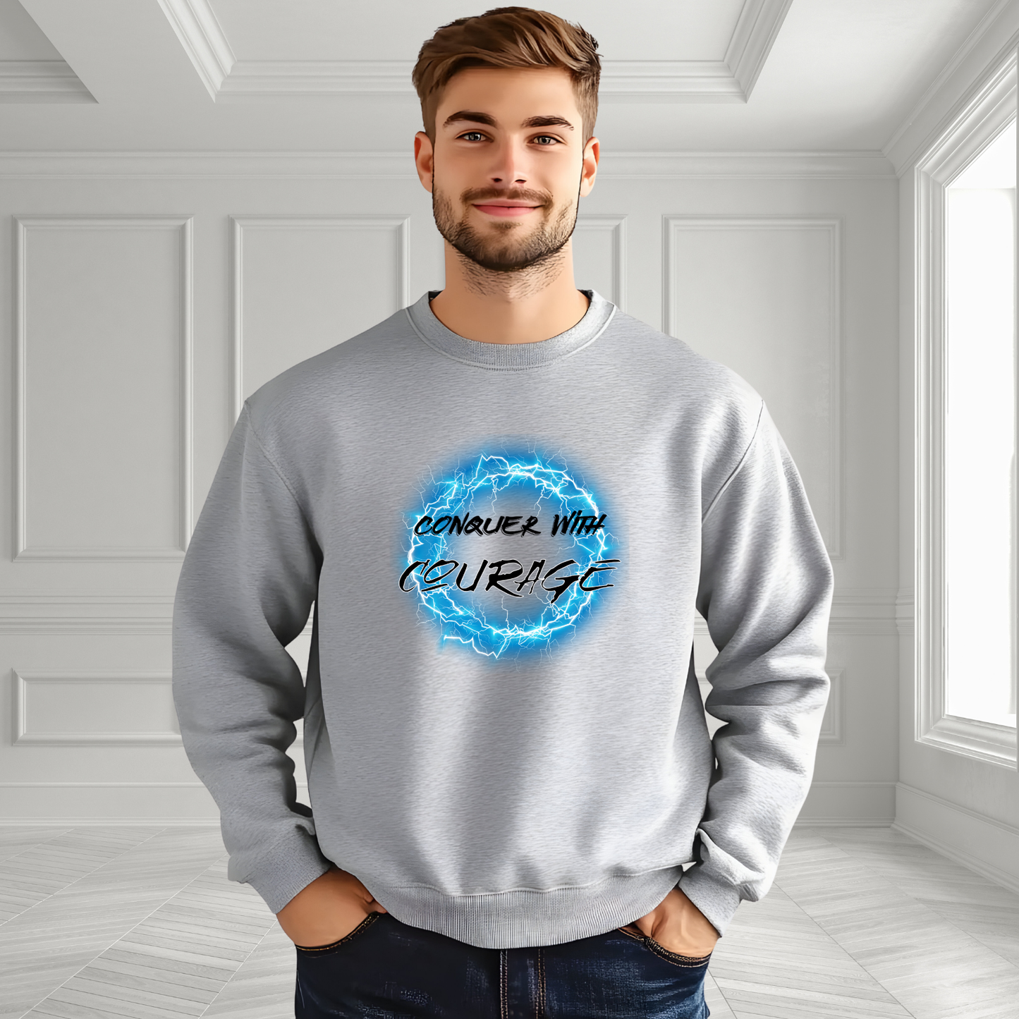 Conquer With Courage Crewneck Sweatshirt