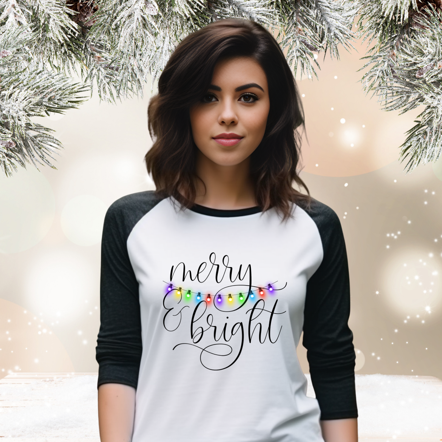 Merry & Bright Baseball Tee