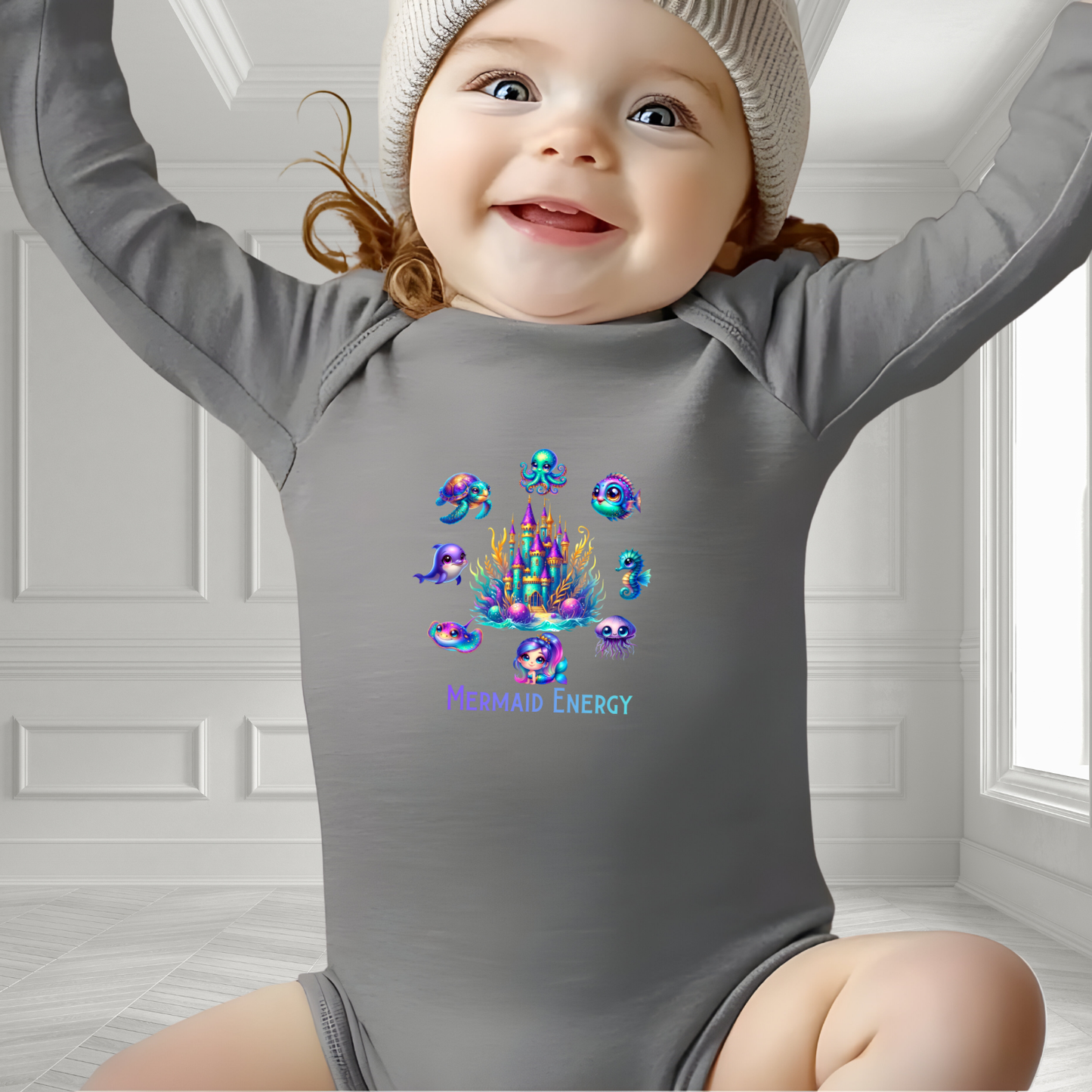 Mermaid Energy Infant Long Sleeve Onesie