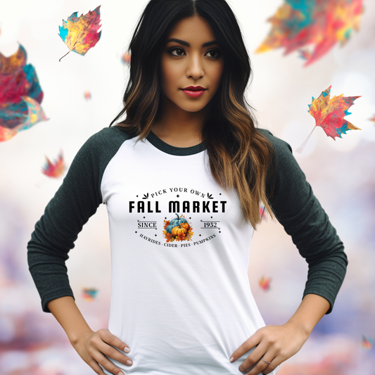 Fall Market Baseball Tee