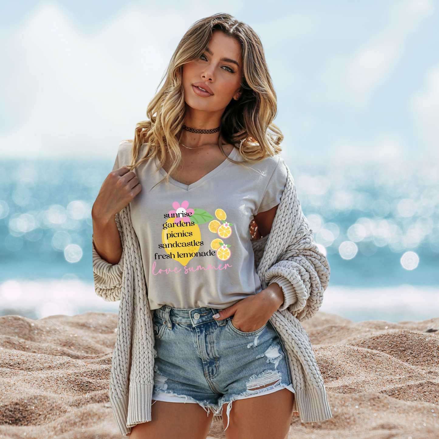 Love Summer V-Neck Tee