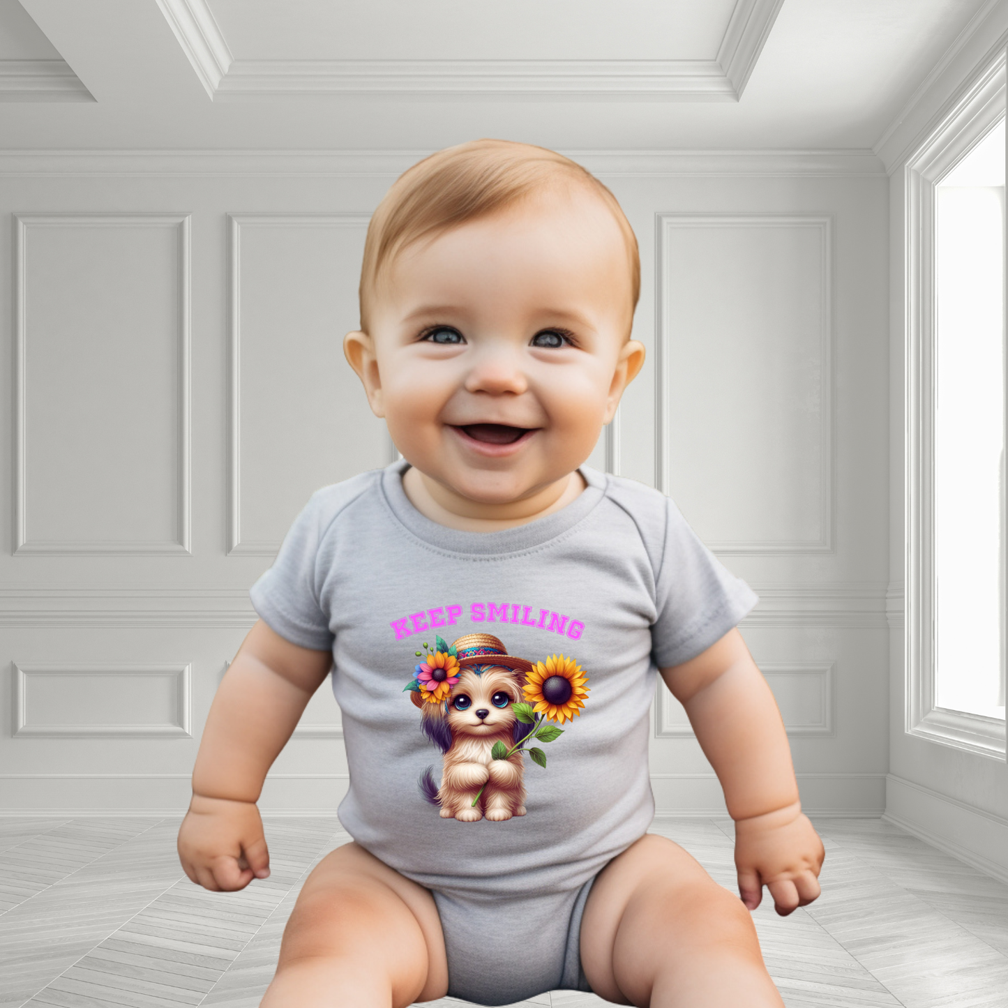 Keep Smiling Infant Short Sleeve Onesie