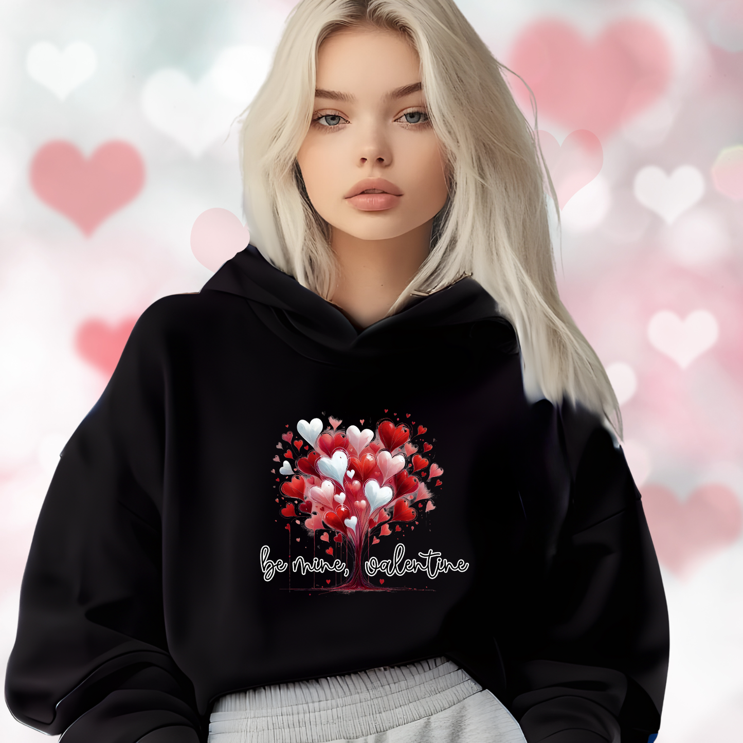 Be Mine, Valentine Crop Hoodie
