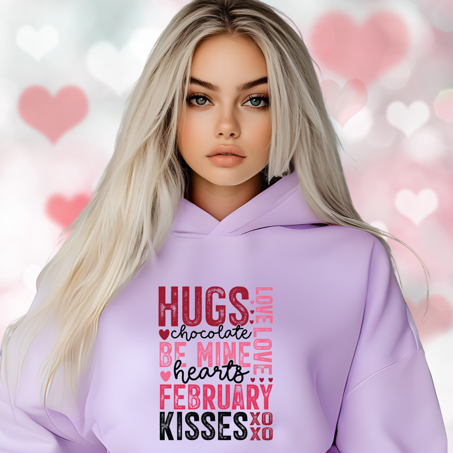 Valentine Typography Crop Hoodie