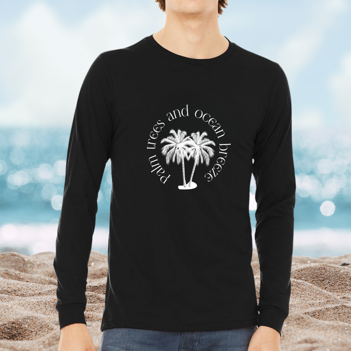 Palm Trees And Ocean Breeze Long Sleeve Tee