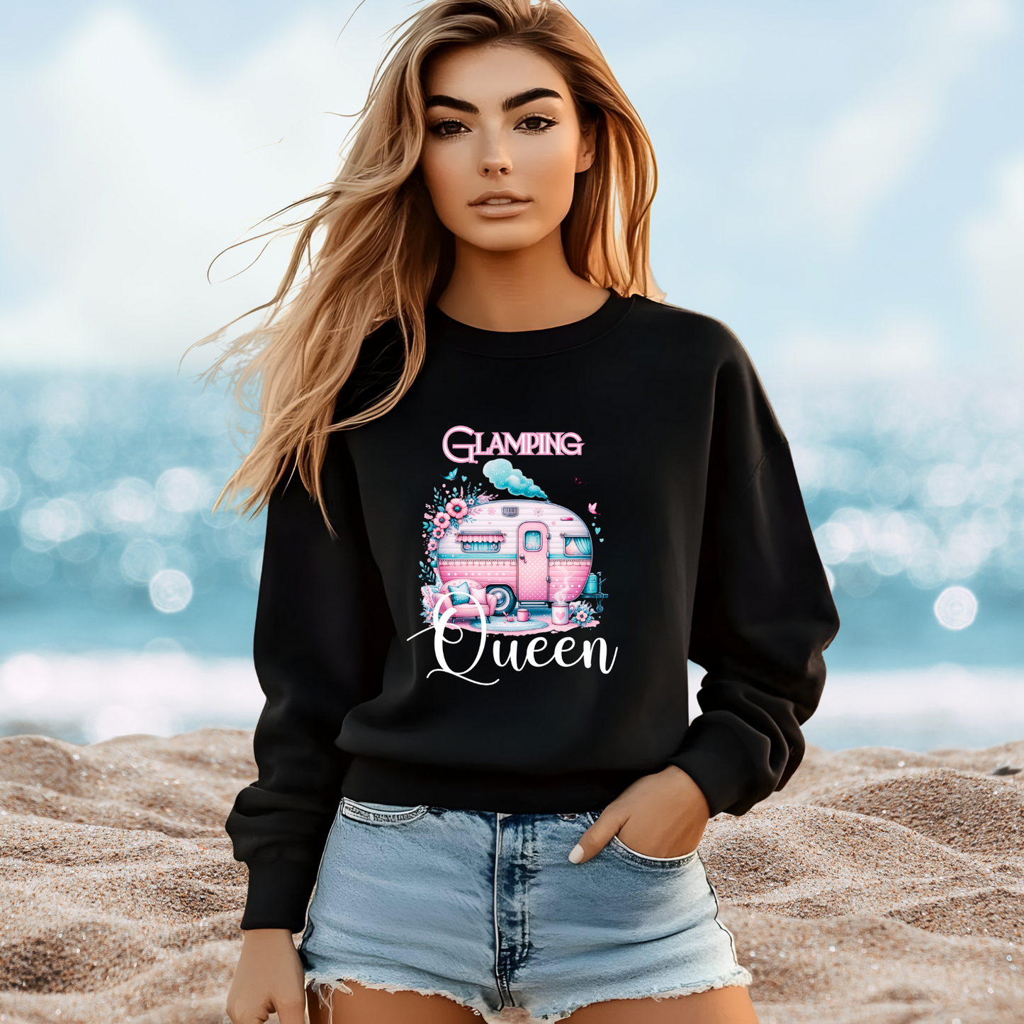 Glamping Queen Crewneck Sweatshirt