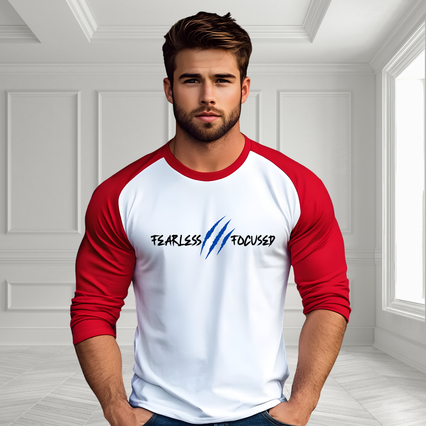 Fearless, Focused Sleeve Baseball Tee