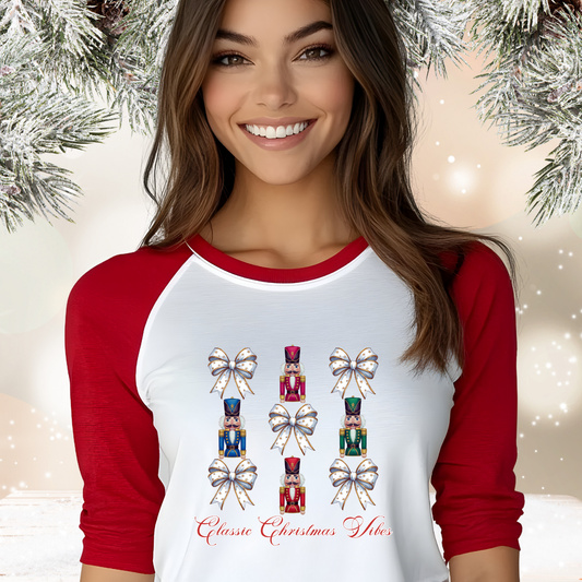Classic Christmas Vibes Baseball Tee