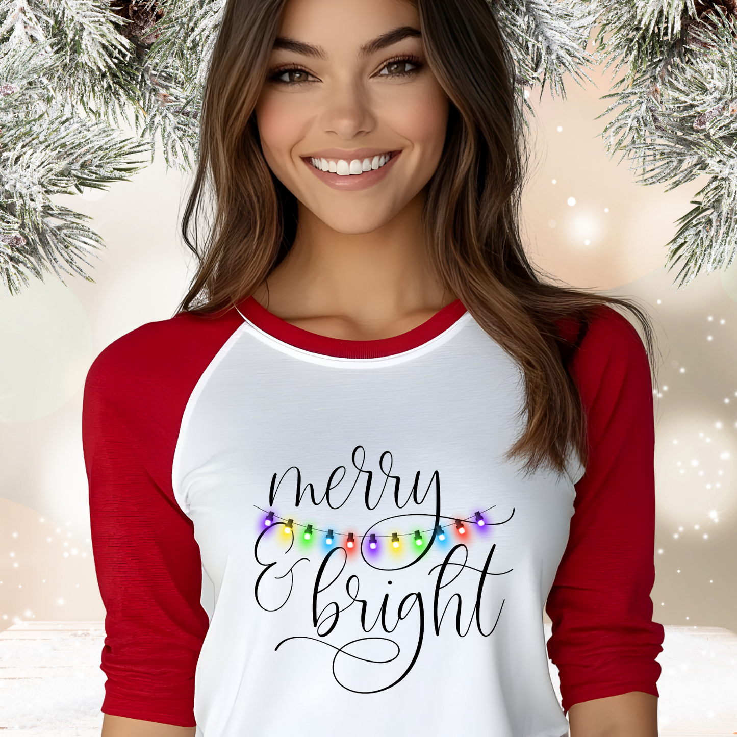 Merry & Bright Baseball Tee