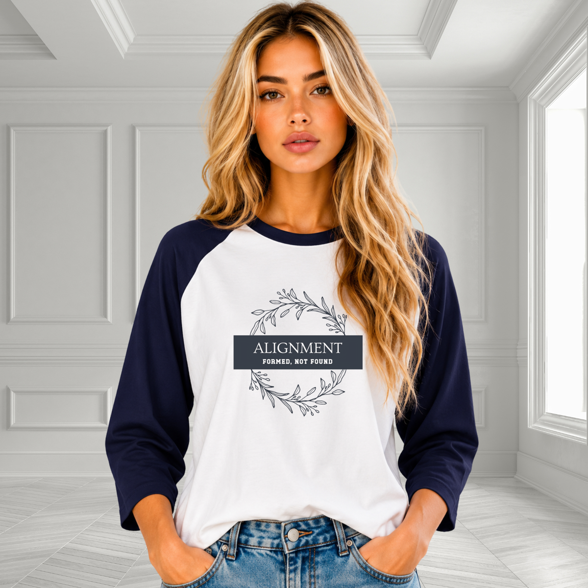 Alignment -Formed, Not Found Baseball Tee