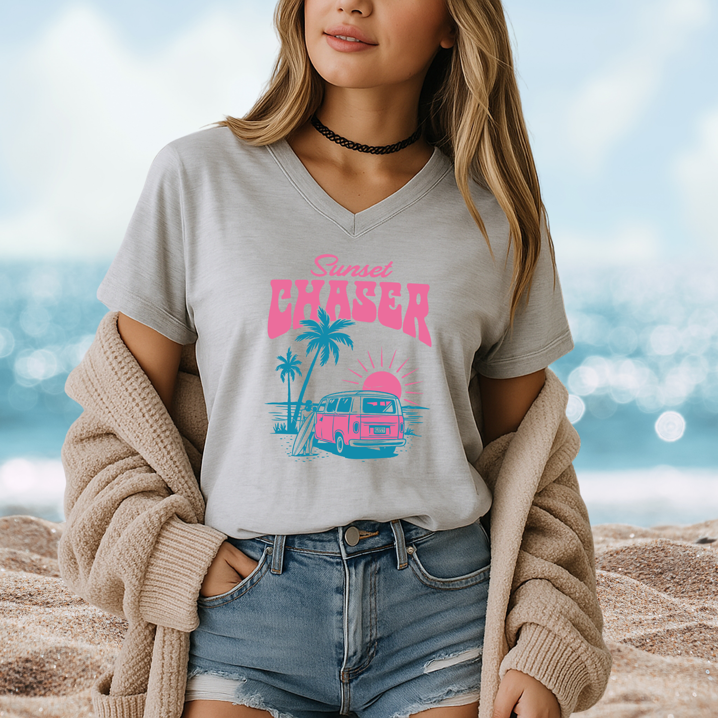 Sunset Chaser V-Neck Tee