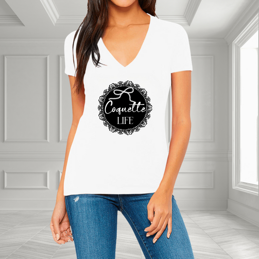 Coquette Life V-Neck T-Shirt