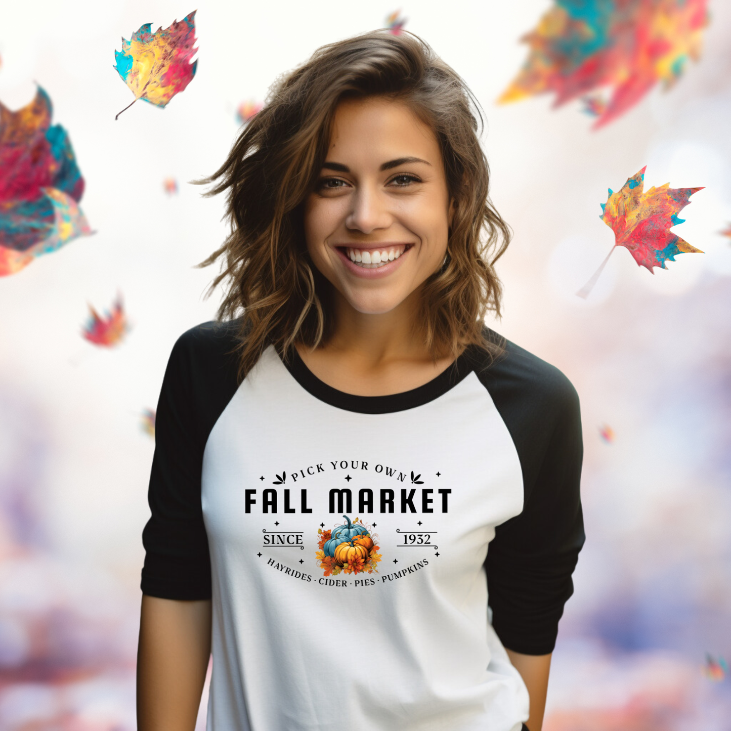 Fall Market Baseball Tee