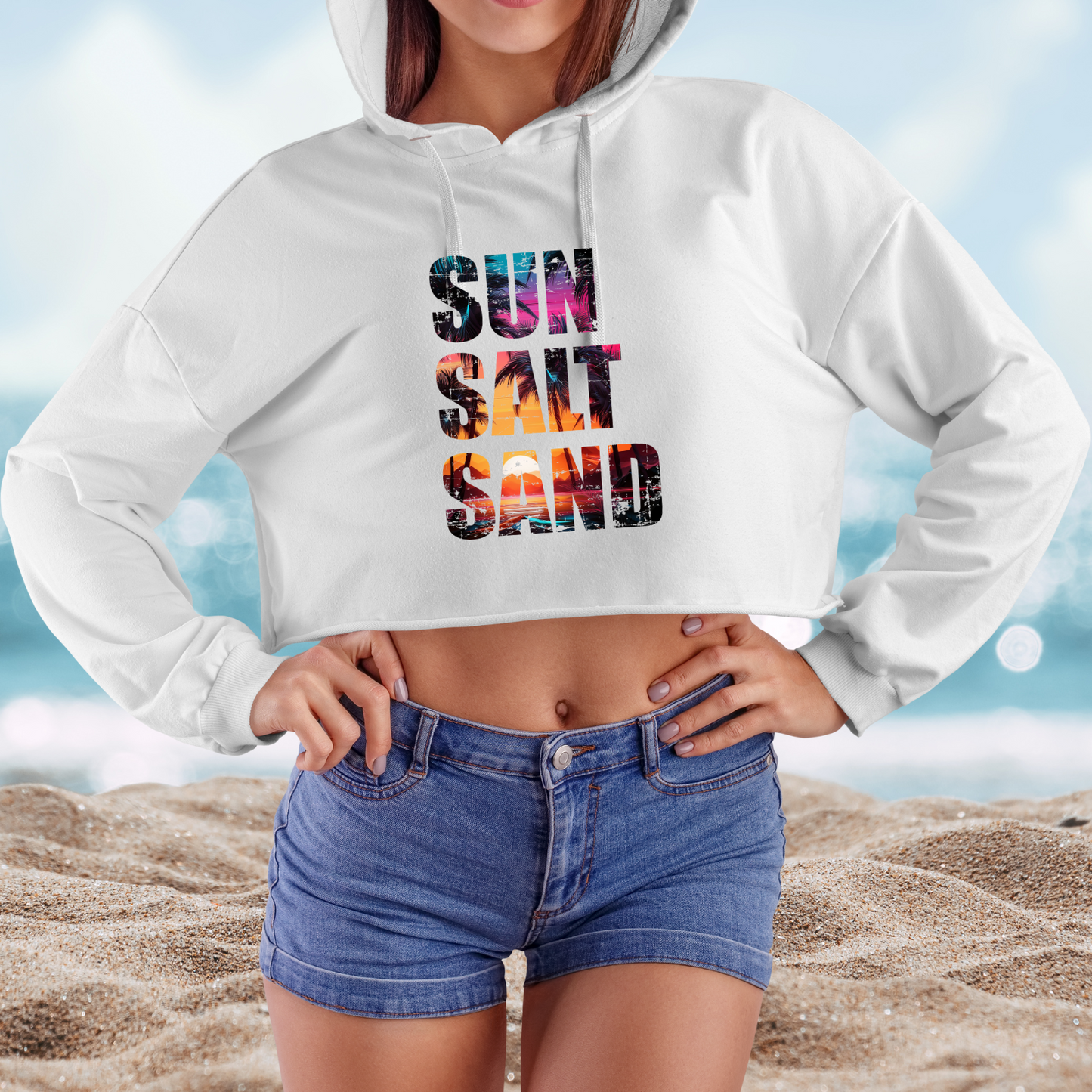 Sun Salt Sand Crop Hoodie