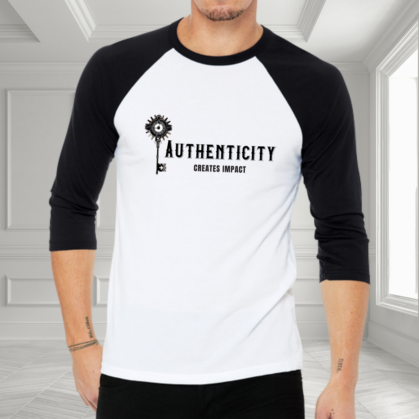 Authenticity Creates Impact Baseball Tee