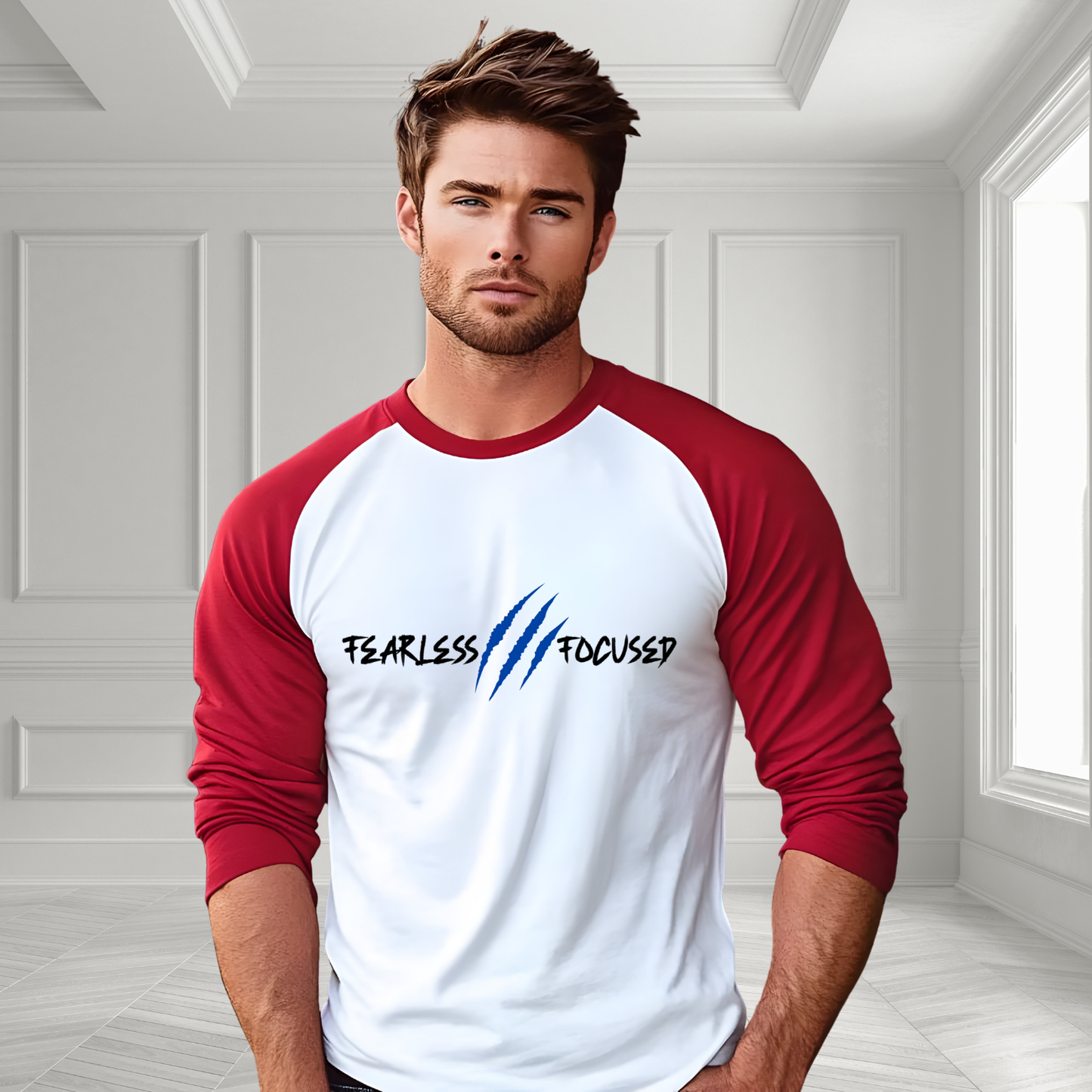 Fearless, Focused Sleeve Baseball Tee