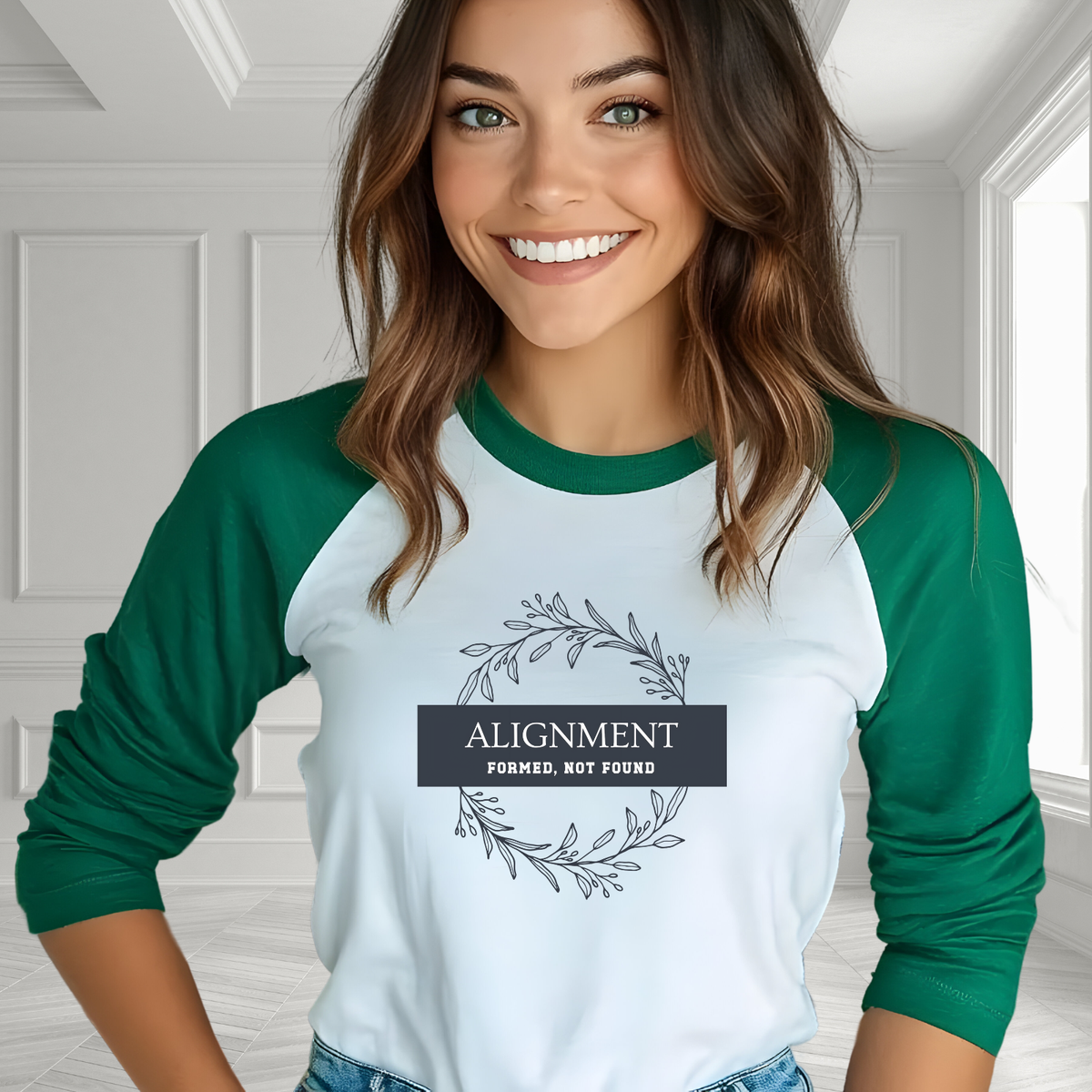 Alignment -Formed, Not Found Baseball Tee
