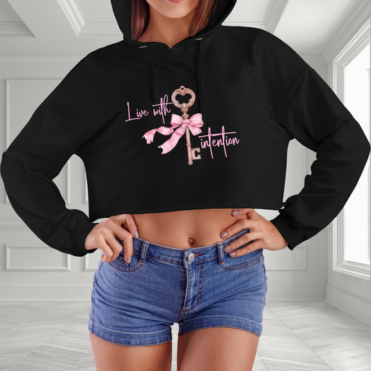 Live With Intention Crop Hoodie