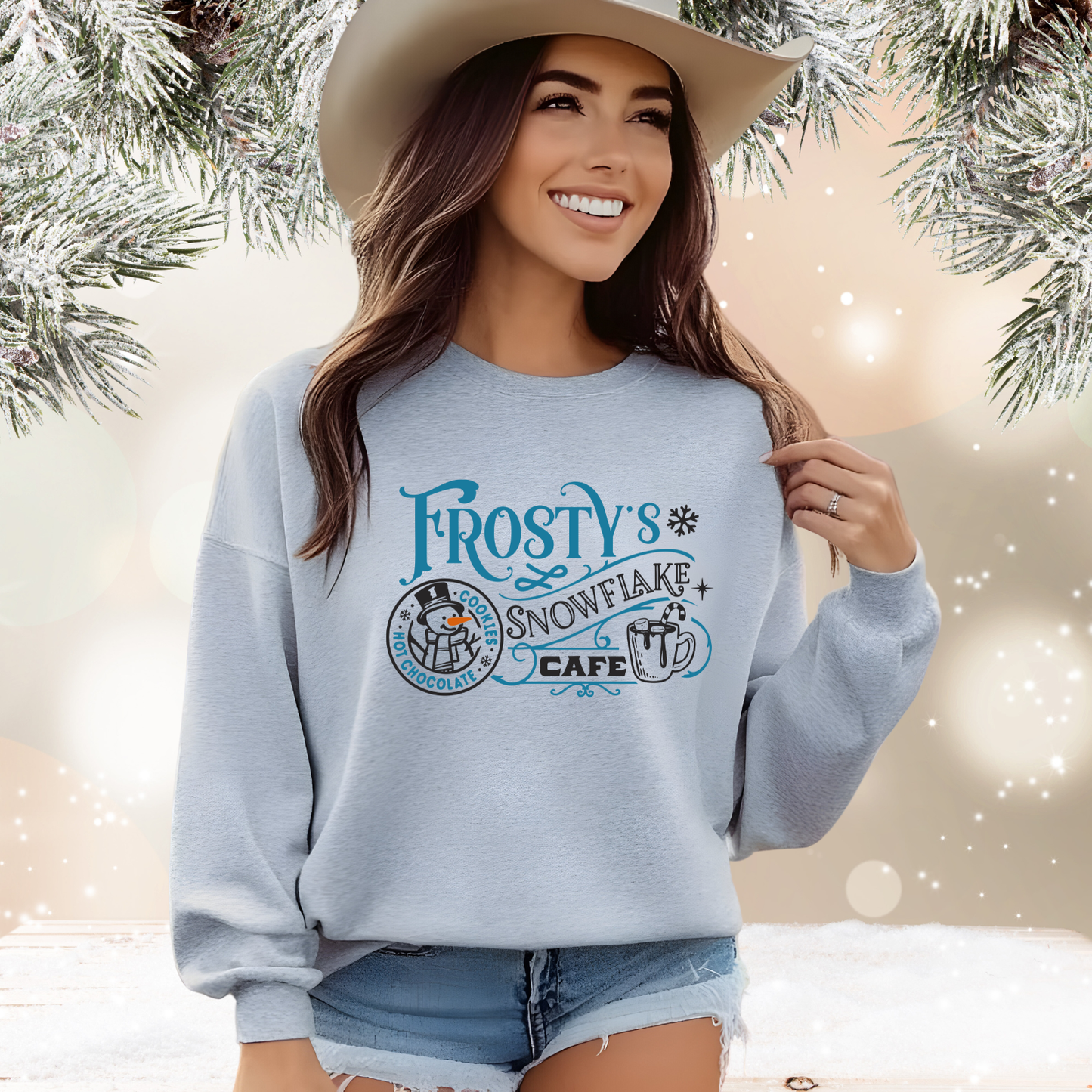 Frosty’s Snowflake Cafe Crewneck Sweatshirt