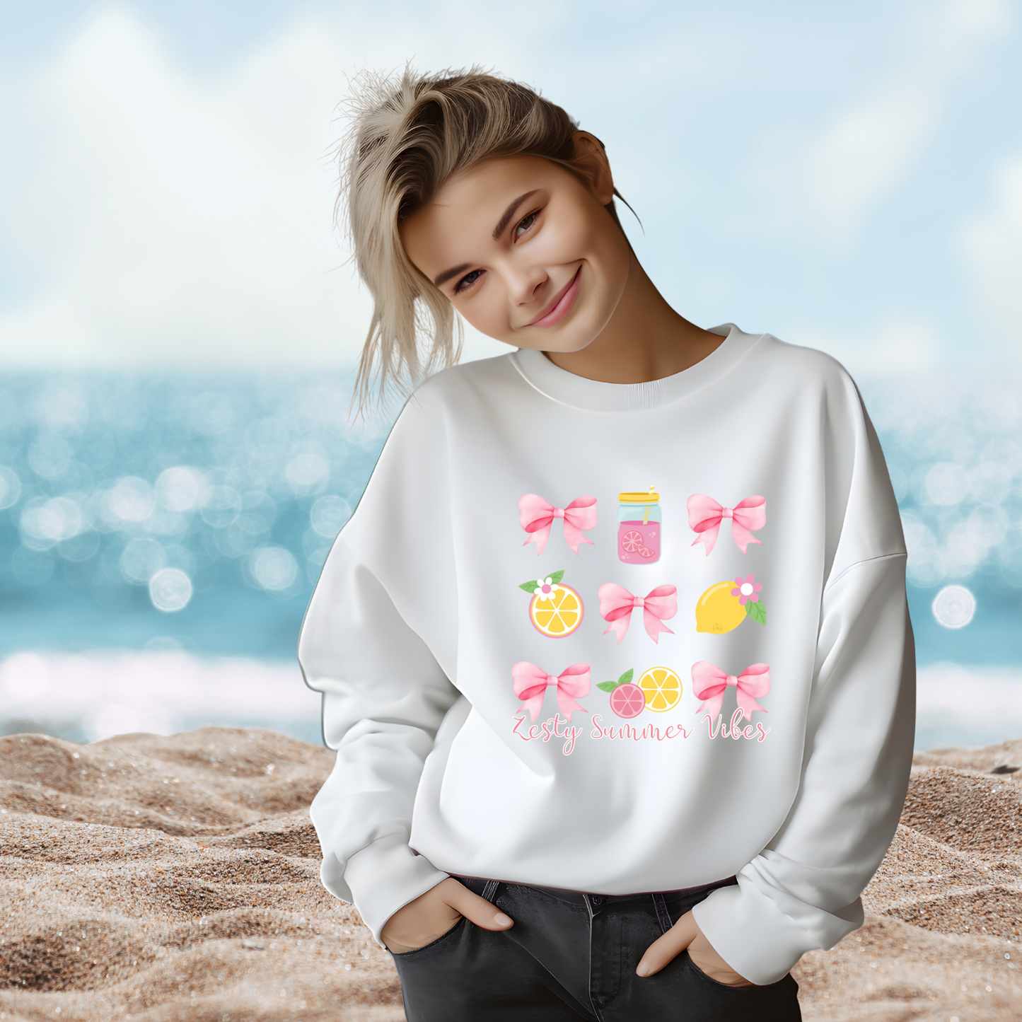 Zesty Summer Vibes Crewneck Sweatshirt