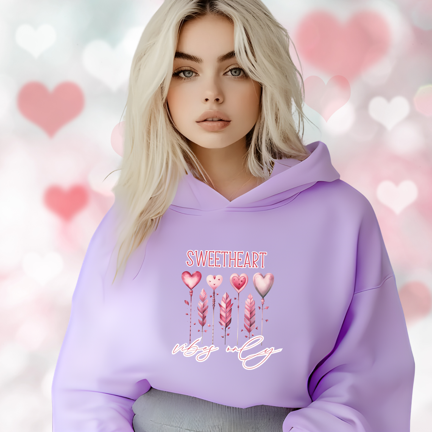 Sweetheart Vibes Only Crop Hoodie
