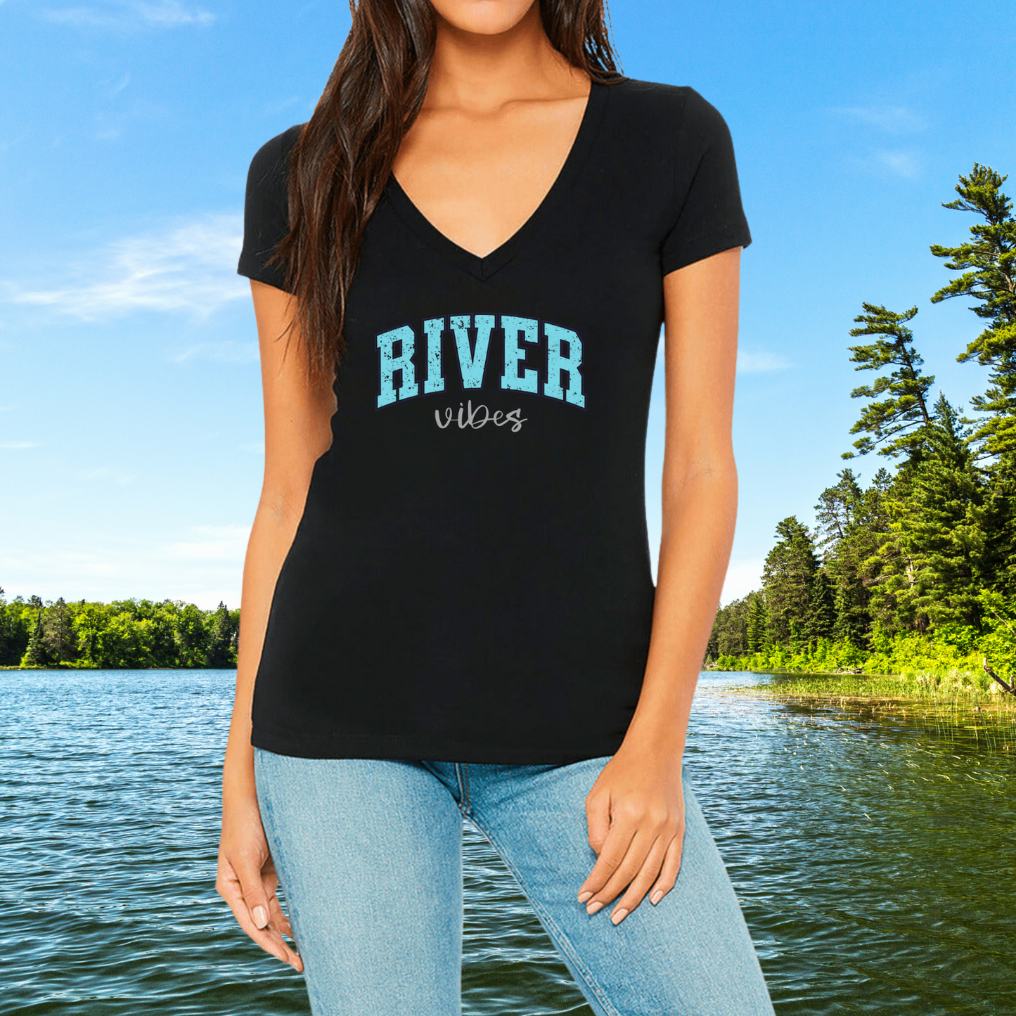 River Vibes V-Neck T-Shirt