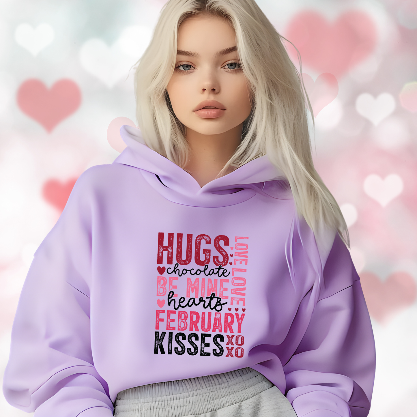 Valentine Typography Crop Hoodie