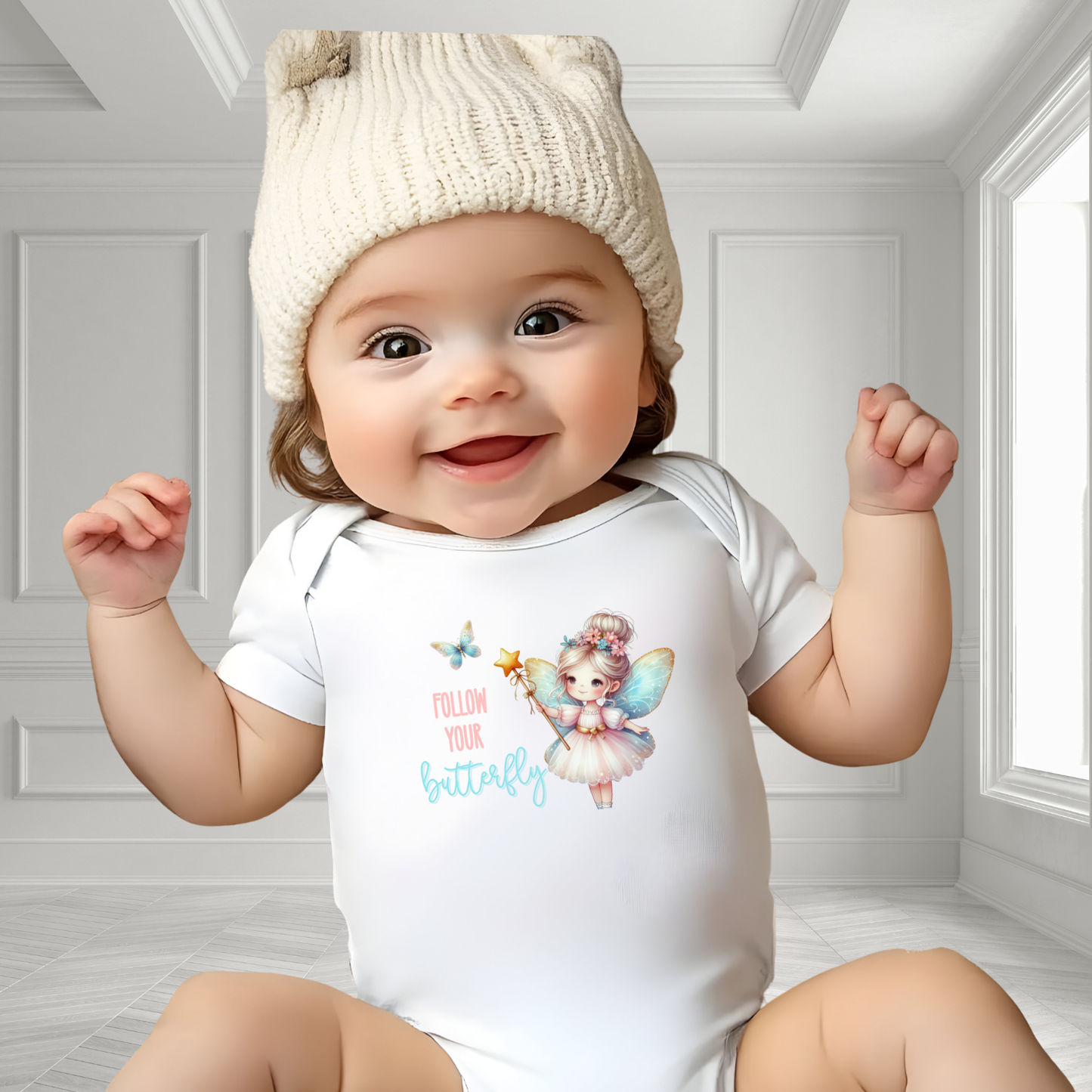 Follow Your Butterfly Infant Short Sleeve Onesie